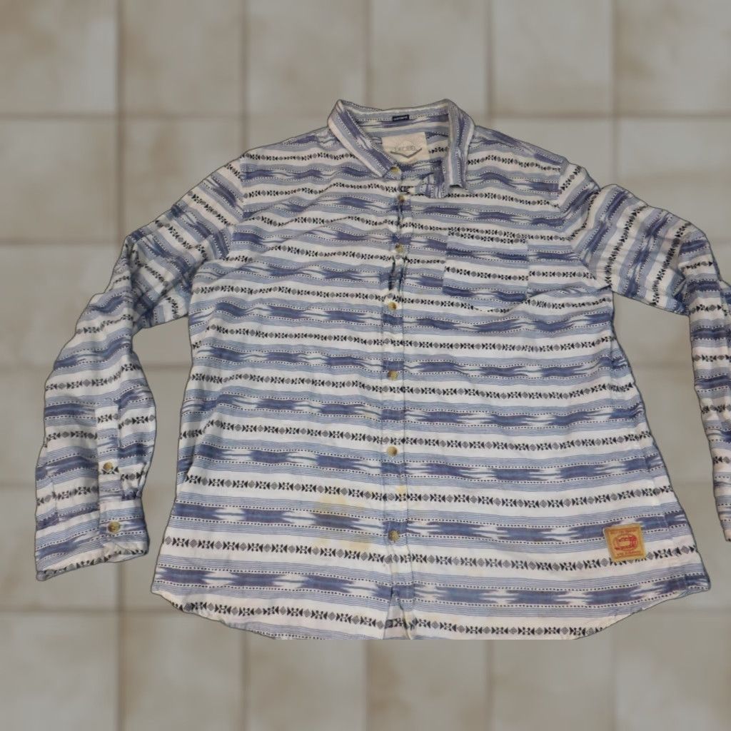 Vintage Decibel Shirt 2XL Blue Regular Button-Up, Long Sleeve, Casual, Classic, Mens Size US XXL / EU 58 / 5 - 1 Thumbnail