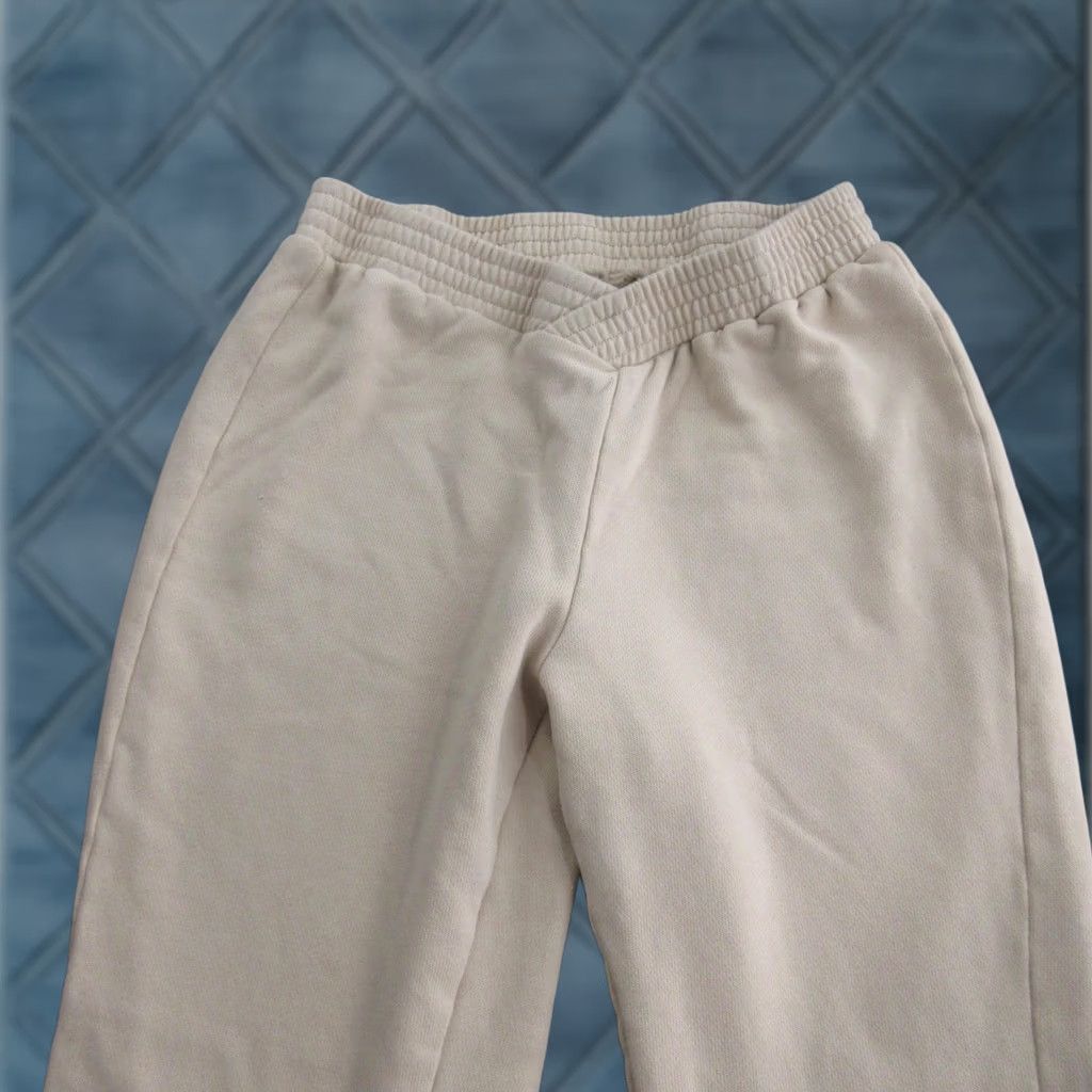 Vintage ANRABESS Pants Womens Medium Beige Flare Leg Knit Sweatpants Casual Size 32" / US 10 / IT 46 - 1 Thumbnail