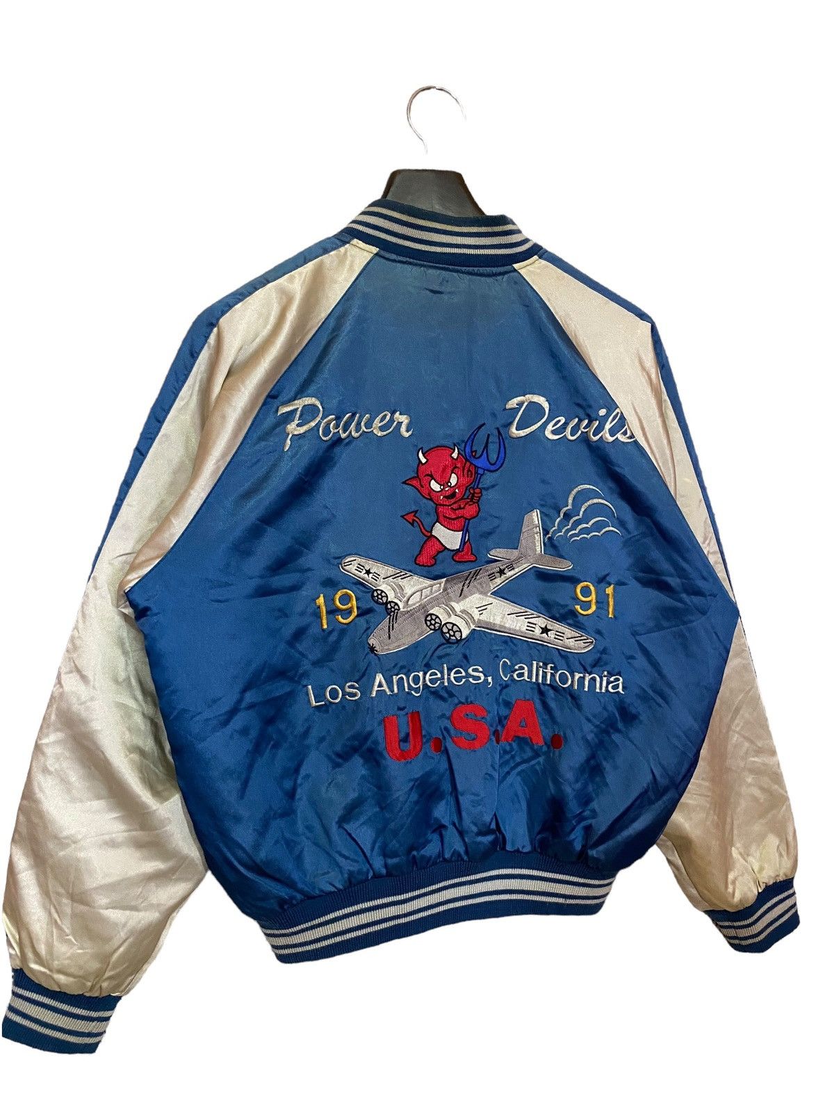 Japanese Brand × Traditional Weatherwear Vintage sukajan devil emboidery jacket satin very rare Size US L / EU 52-54 / 3 - 4 Thumbnail