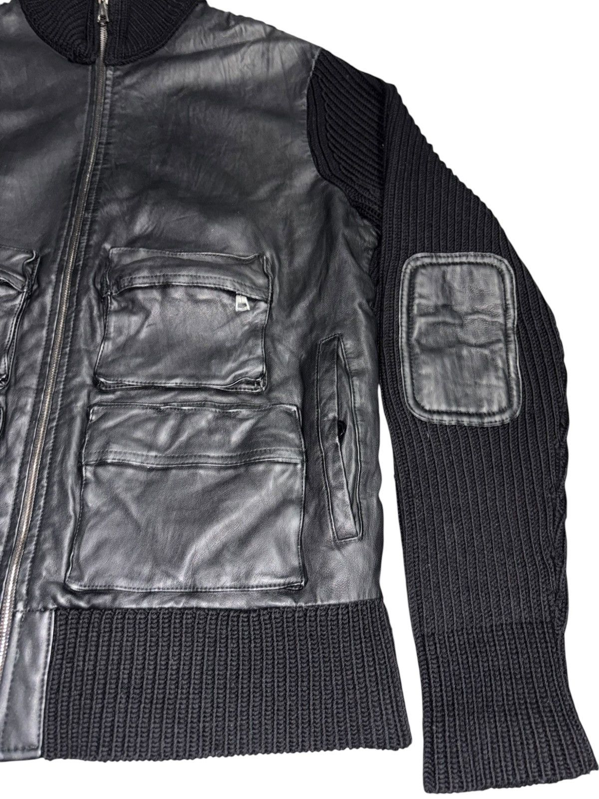 If Six Was Nine Vintage John Varvatos Lamb Leather Wool Bomber Cargo archive Size US L / EU 52-54 / 3 - 5 Thumbnail
