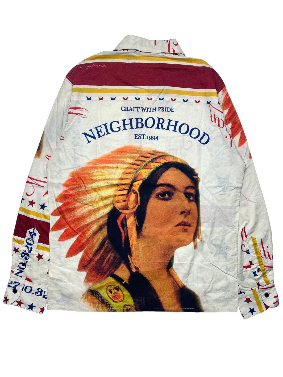 image of Hysteric Glamour x Neighborhood 2000S Neighborhood - Indian Girl Button Shirt in Cream (Size Medium