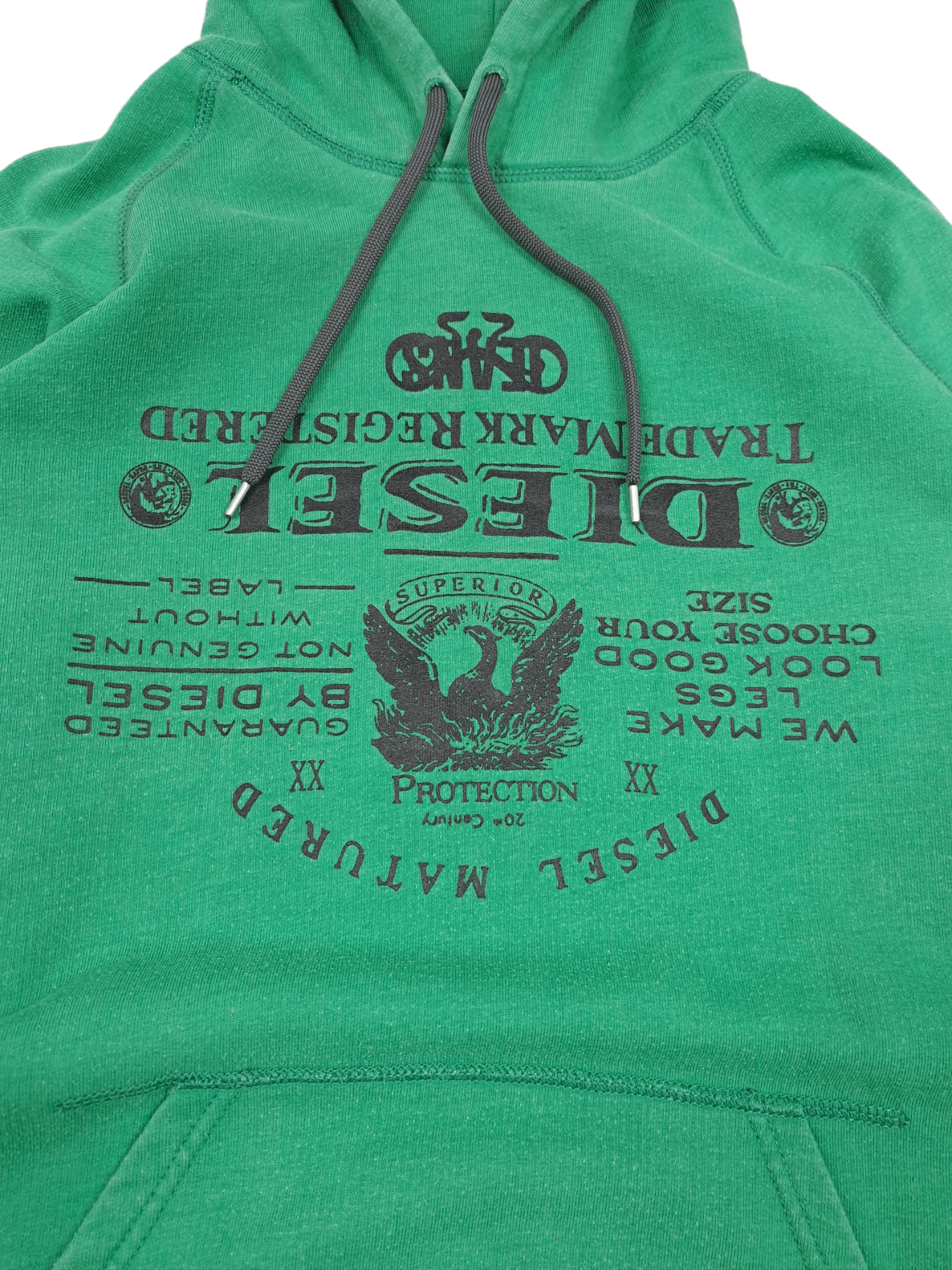 Diesel × Vintage 💎 Vintage Diesel Spell out Logo Green Hoodie Size L Size US M / EU 48-50 / 2 - 3 Thumbnail