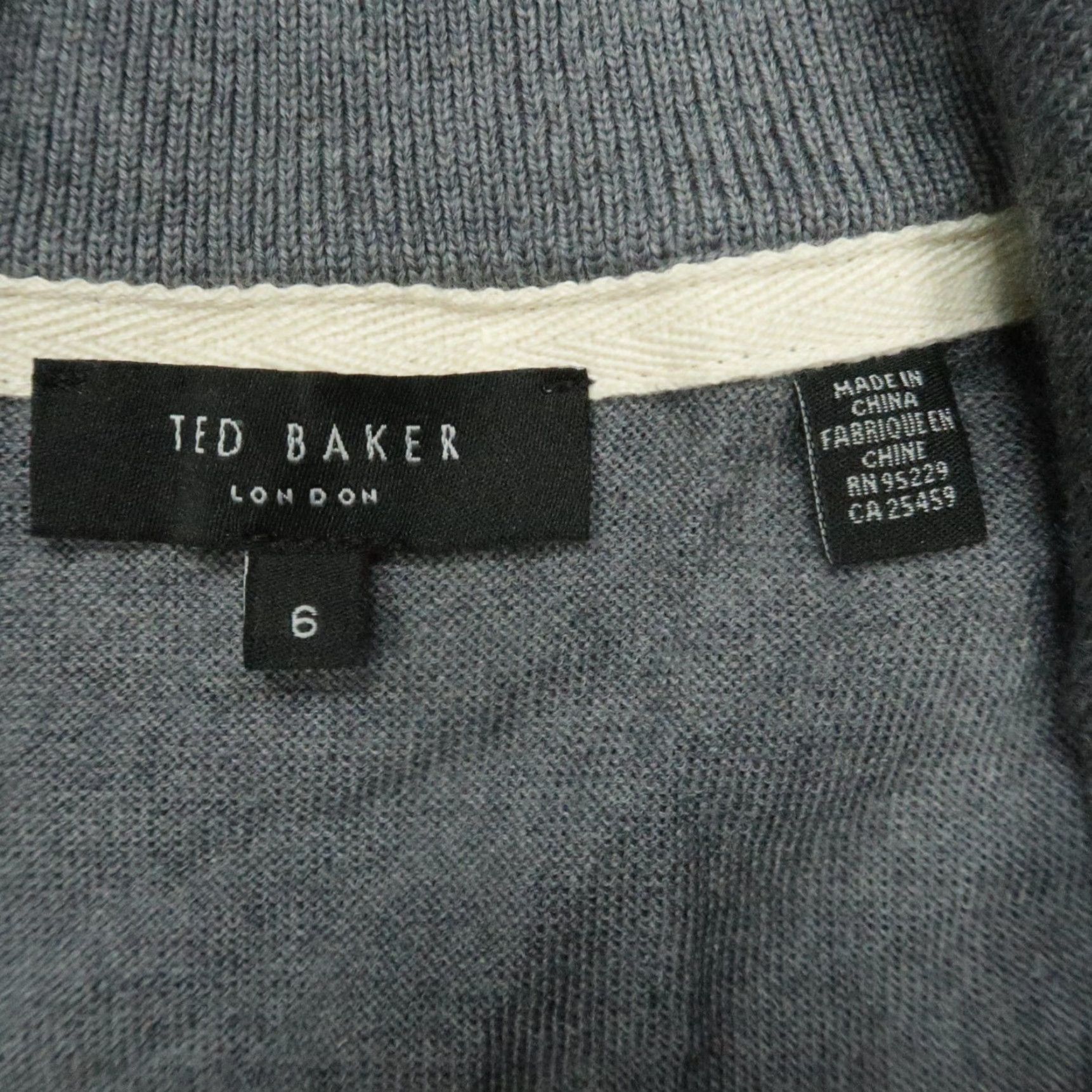 Ted Baker Ted Baker Sweater Mens Large Gray Wool Quarter Zip Pullover Jumper Size US L / EU 52-54 / 3 - 4 Thumbnail