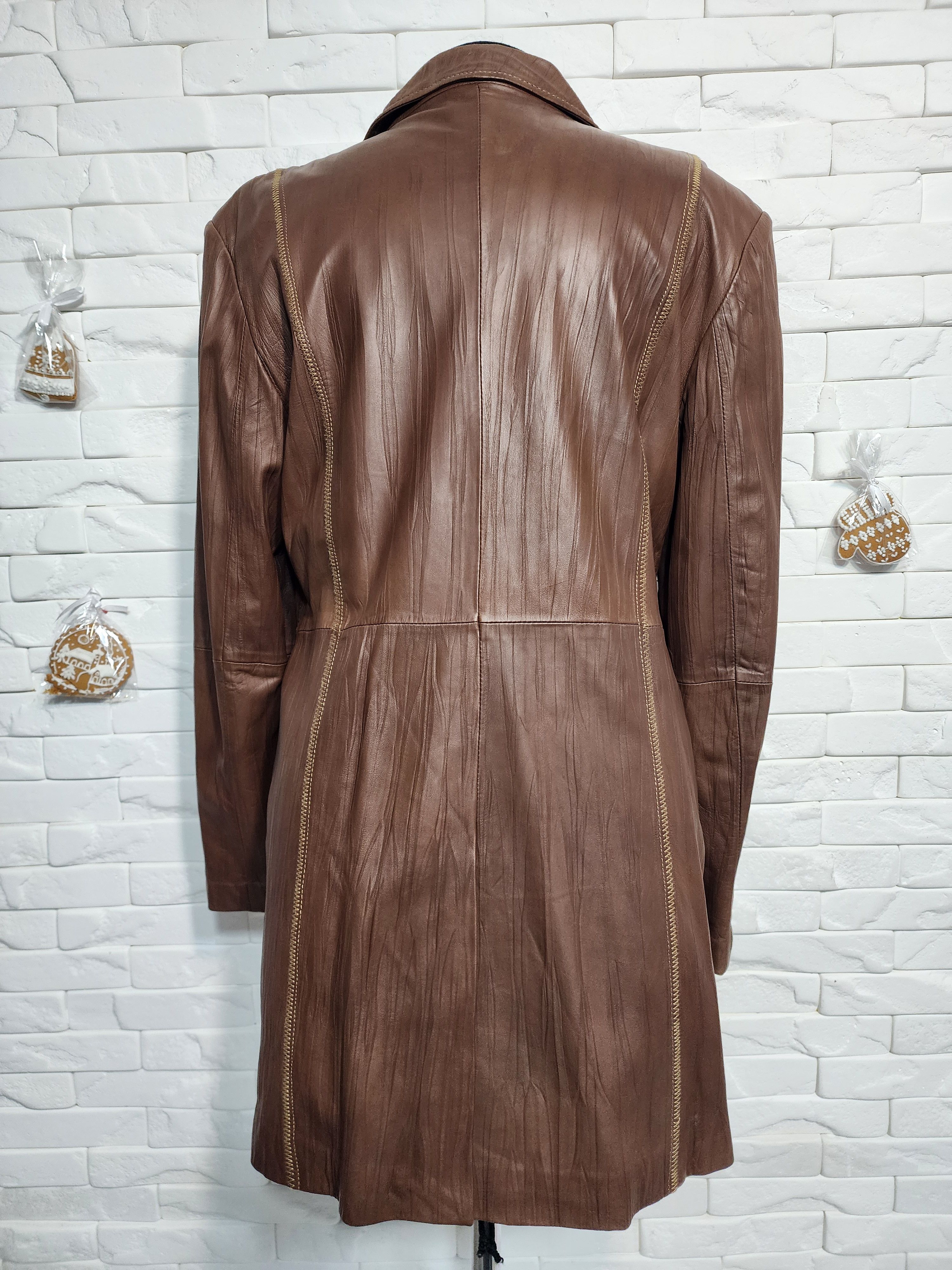 Other Brown Leather Jacket: Women's Genuine Leather Blazer Size L / US 10 / IT 46 - 4 Thumbnail