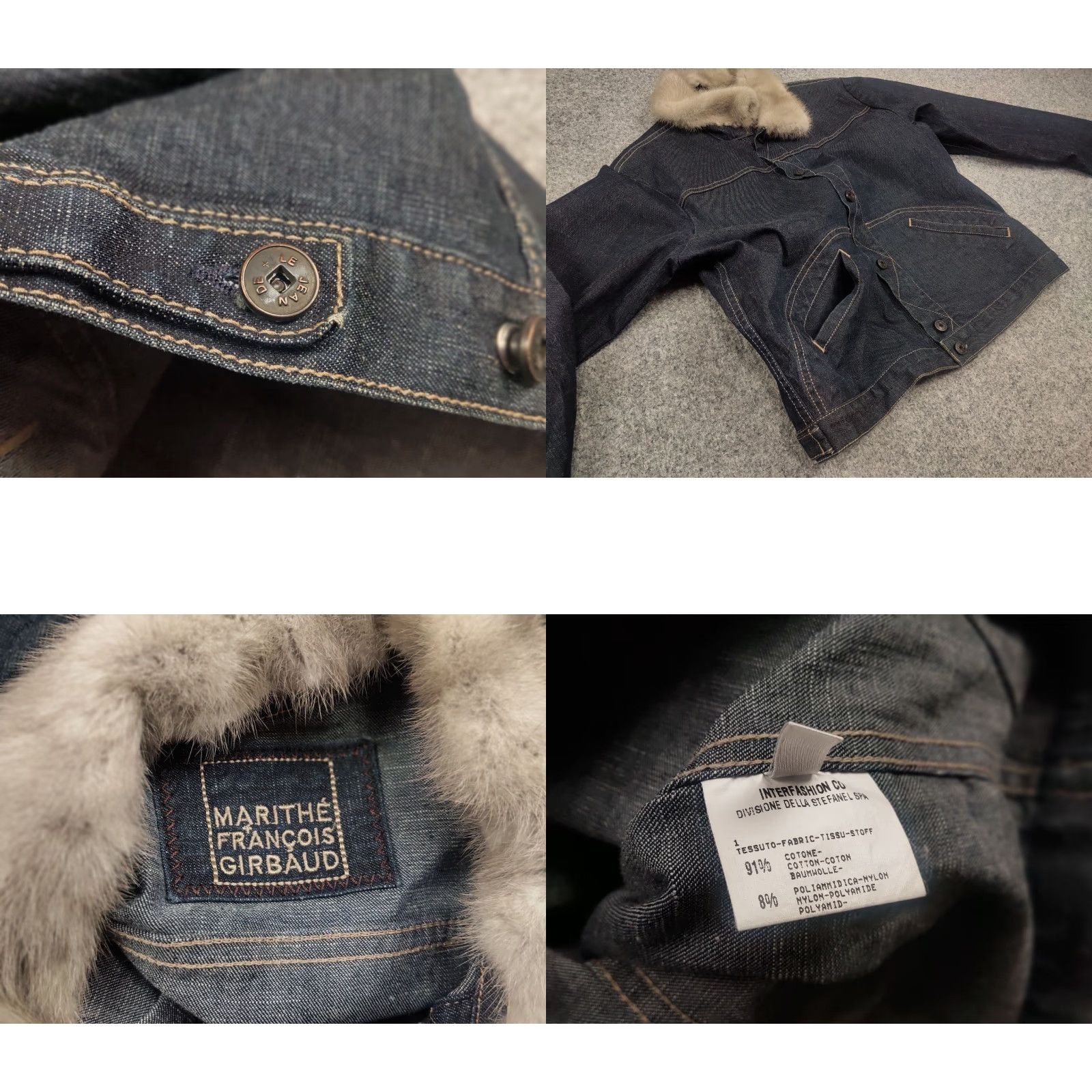 Vintage Marithe Francois Girbaud Denim Jacket Vintage Pocket fur collar Jacket Size M / US 6-8 / IT 42-44 - 9 Thumbnail