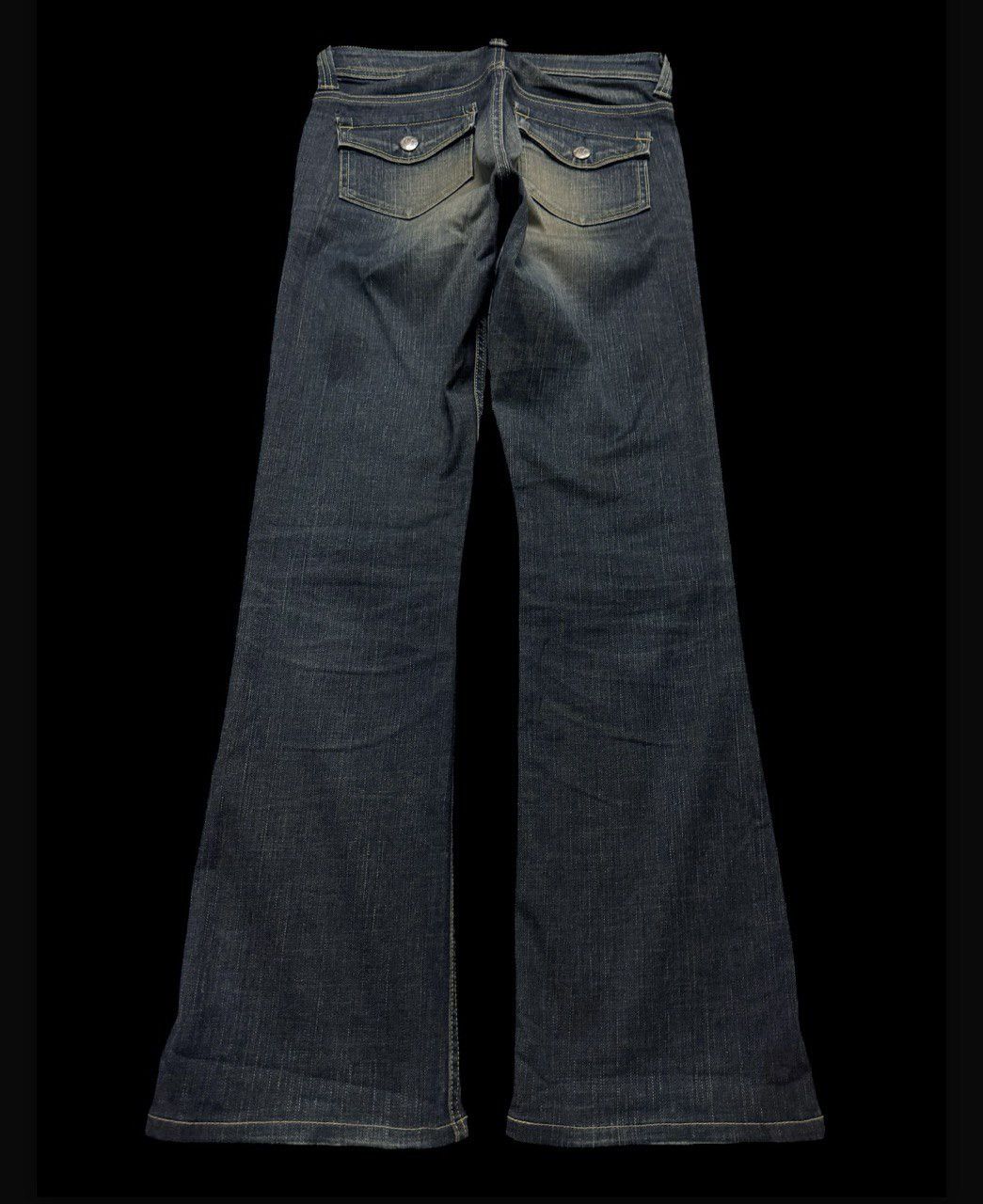 Japanese Brand × Vintage FLARE 90s Something Edwin Insane Rusty Mudwash Dark Jeans Size US 27 - 2 Thumbnail