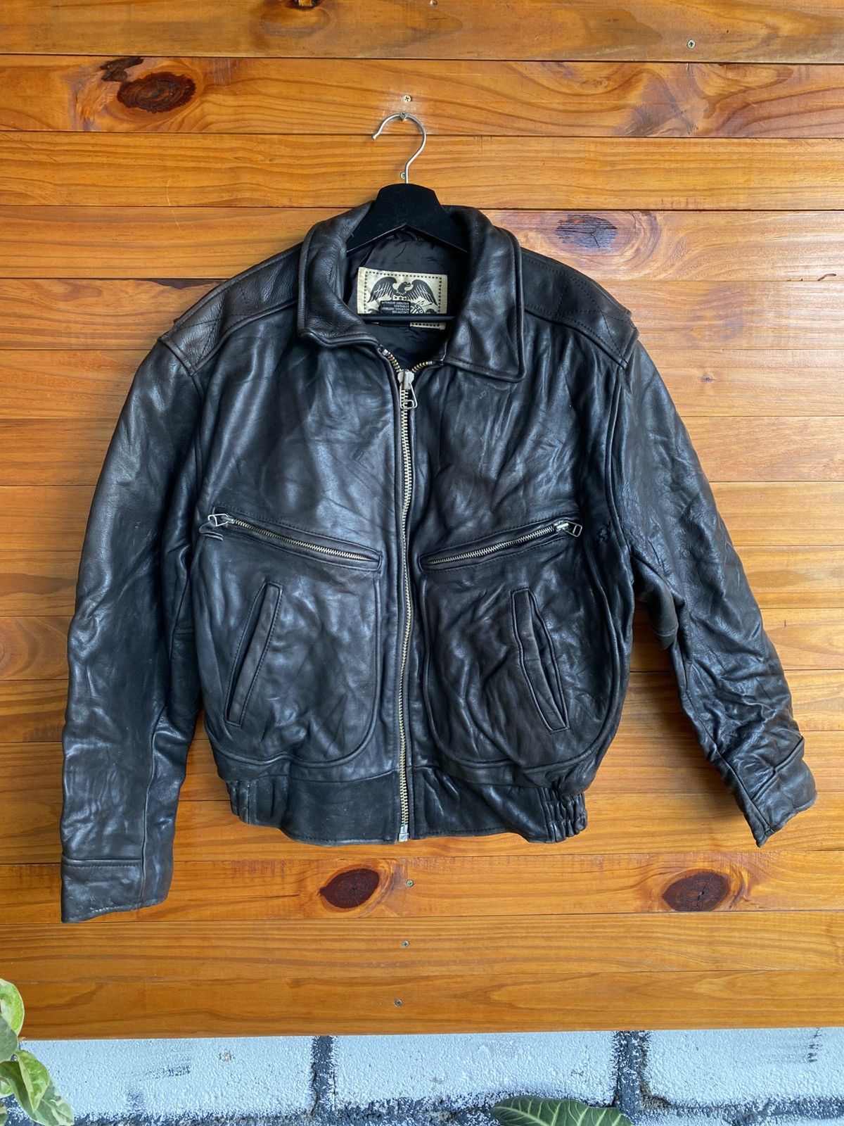 Vintage Vintage H.I.S. Genuine Leather Bomber Jacket Black | Classic Size US M / EU 48-50 / 2 - 3 Thumbnail
