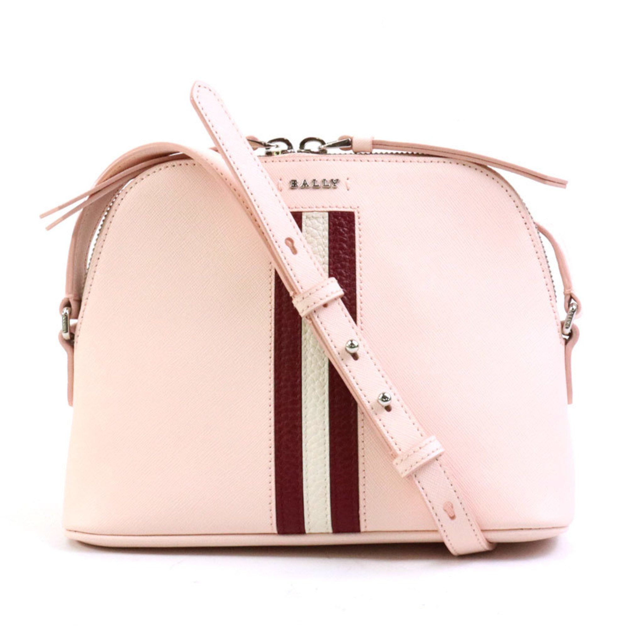 image of Bally Shoulder Bag Leather Light Pink Ladies 55651F, Women's