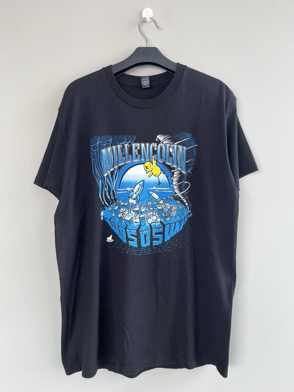 image of Band Tees x Rock Tees Millencolin Sos Album Punk Rock Band T-Shirt in Black, Men's (Size Large)