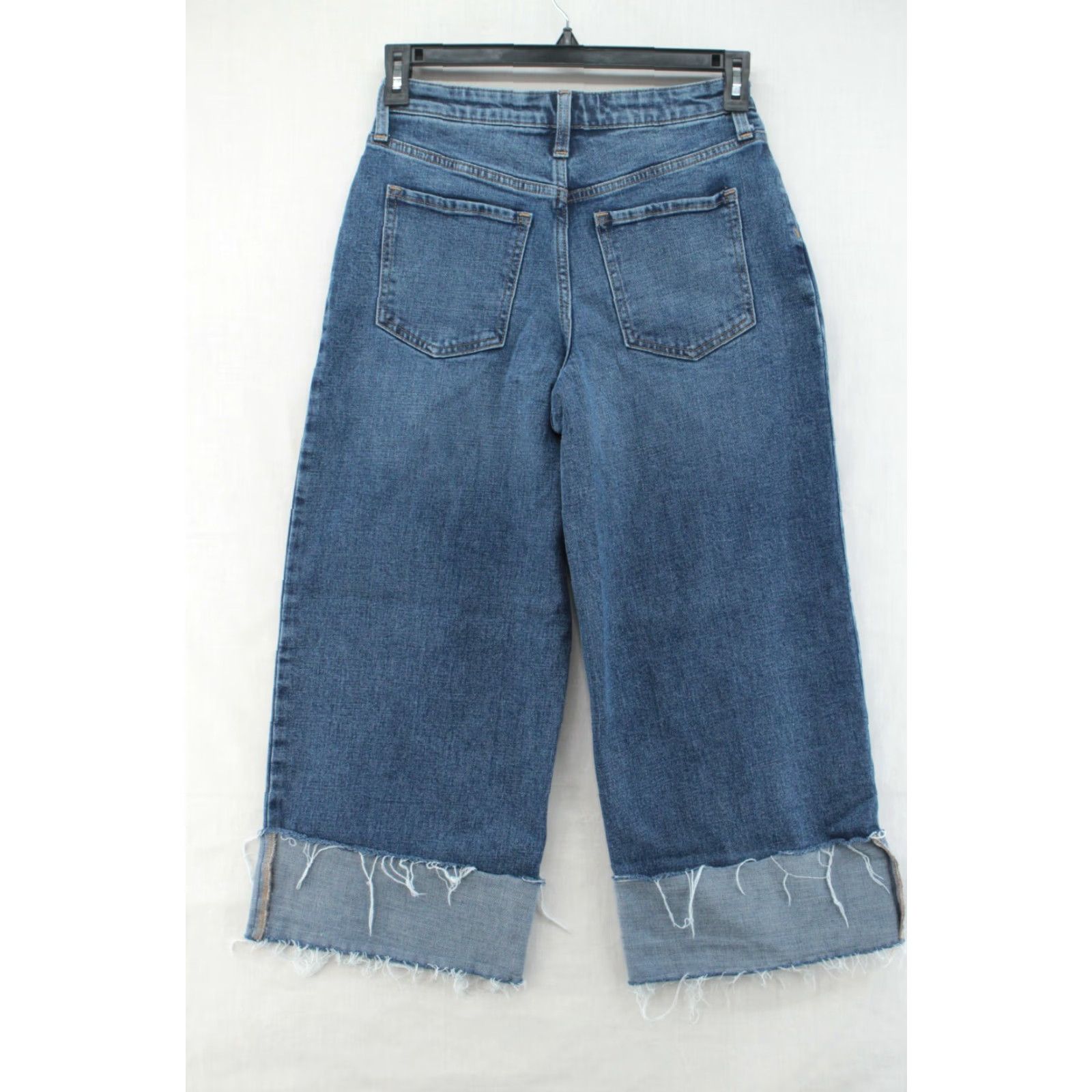 Banana Republic VINTAGE Banana Republic Baggy Cuffed Crop Jeans Size 26 Blue Street wear Wide Leg Frayed Size 26" / US 2 / IT 38 - 6 Thumbnail