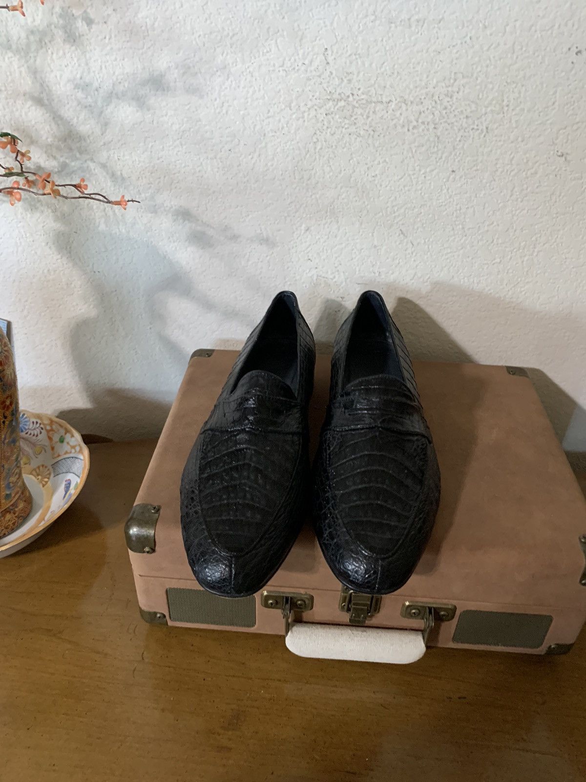 Bally × Vintage Cayman Croc slip on Penny loafers Size US 9 / EU 42 - 1 Thumbnail