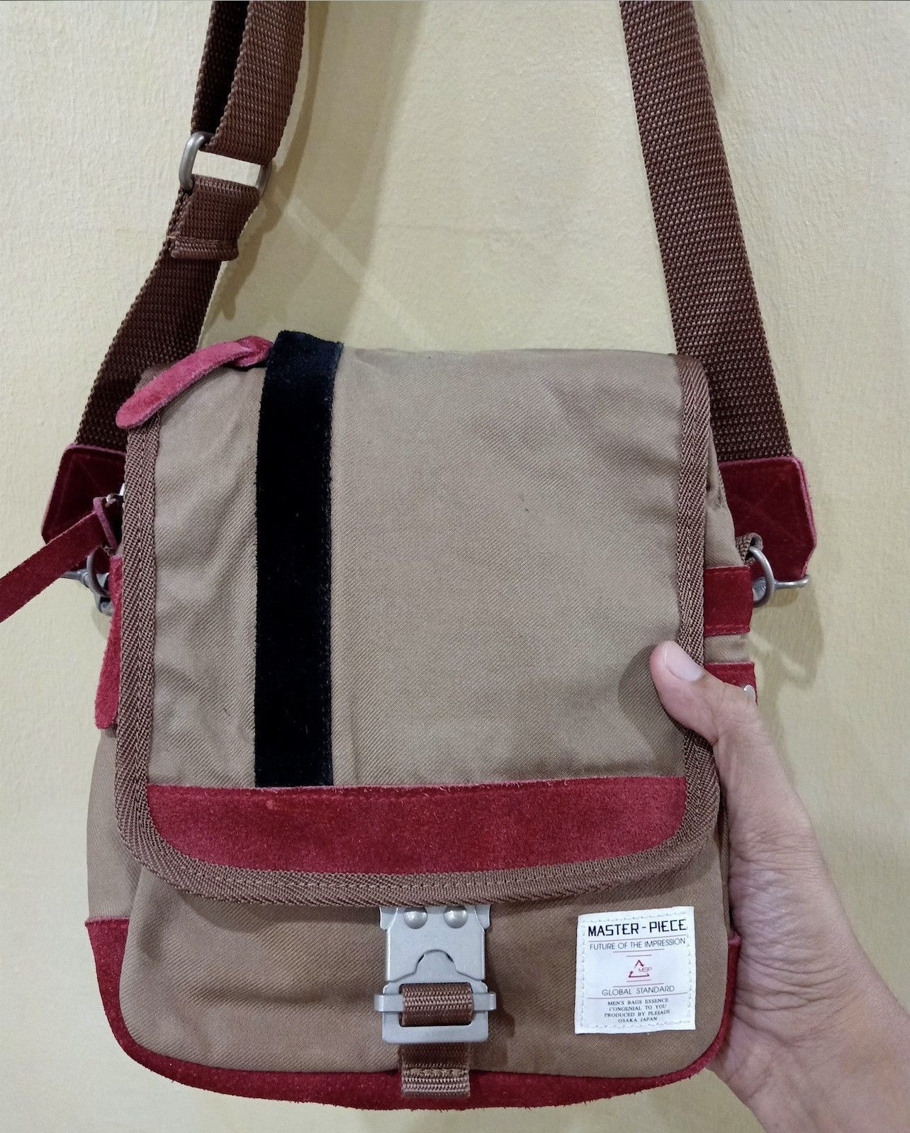 image of Masterpiece Mspc Sling Shoulder Bag in Brown, Men's