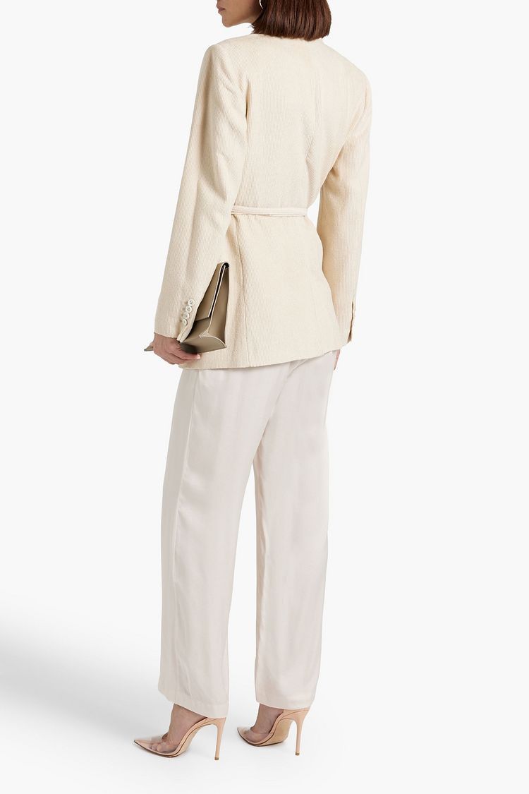 Brunello Cucinelli o1y0725 Blazer in Ivory Size S / US 4 / IT 40 - 4 Thumbnail