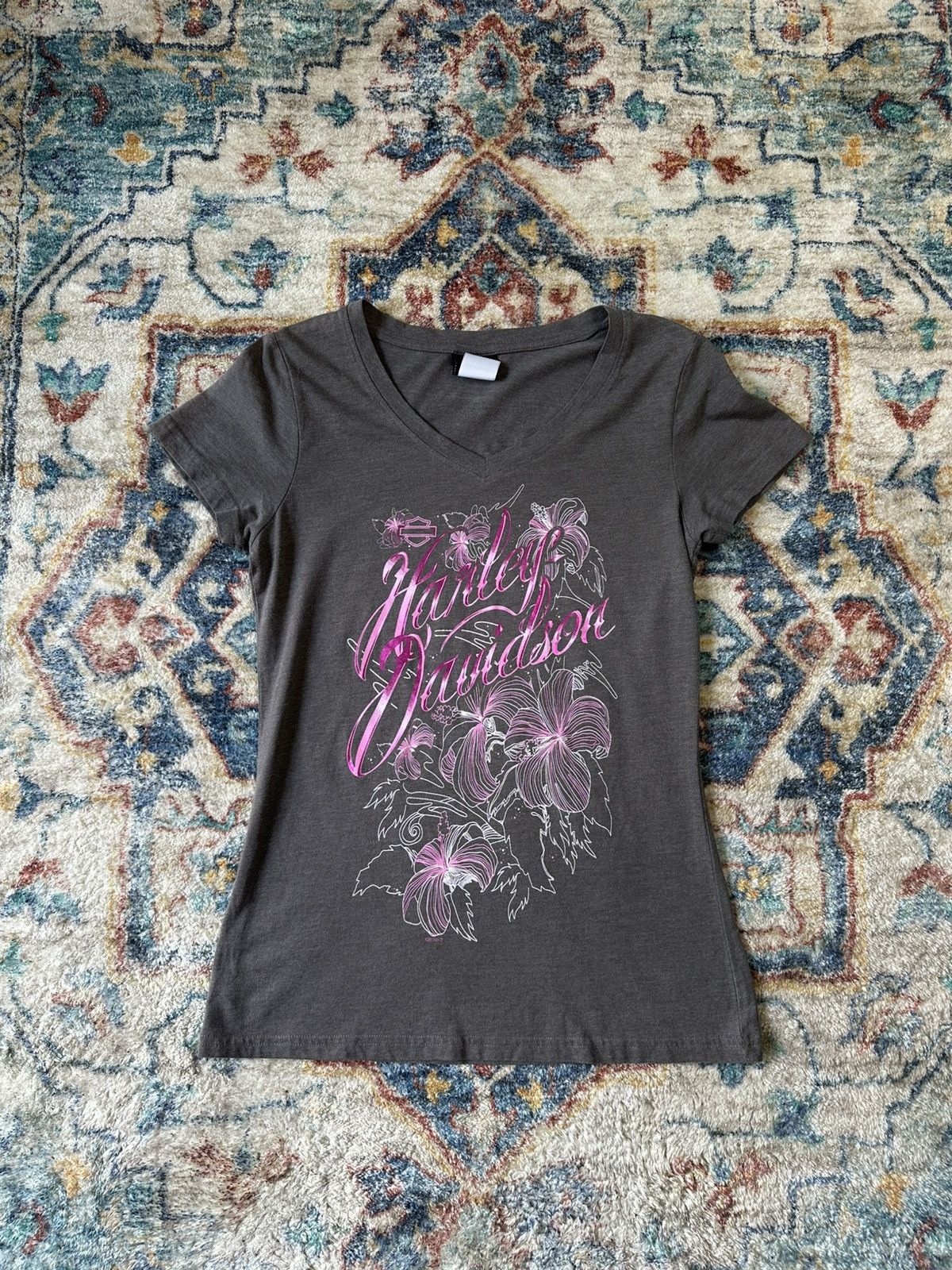Harley Davidson Harley Davidson Floral V-Neck T-shirt Medium Size M / US 6-8 / IT 42-44 - 1 Thumbnail