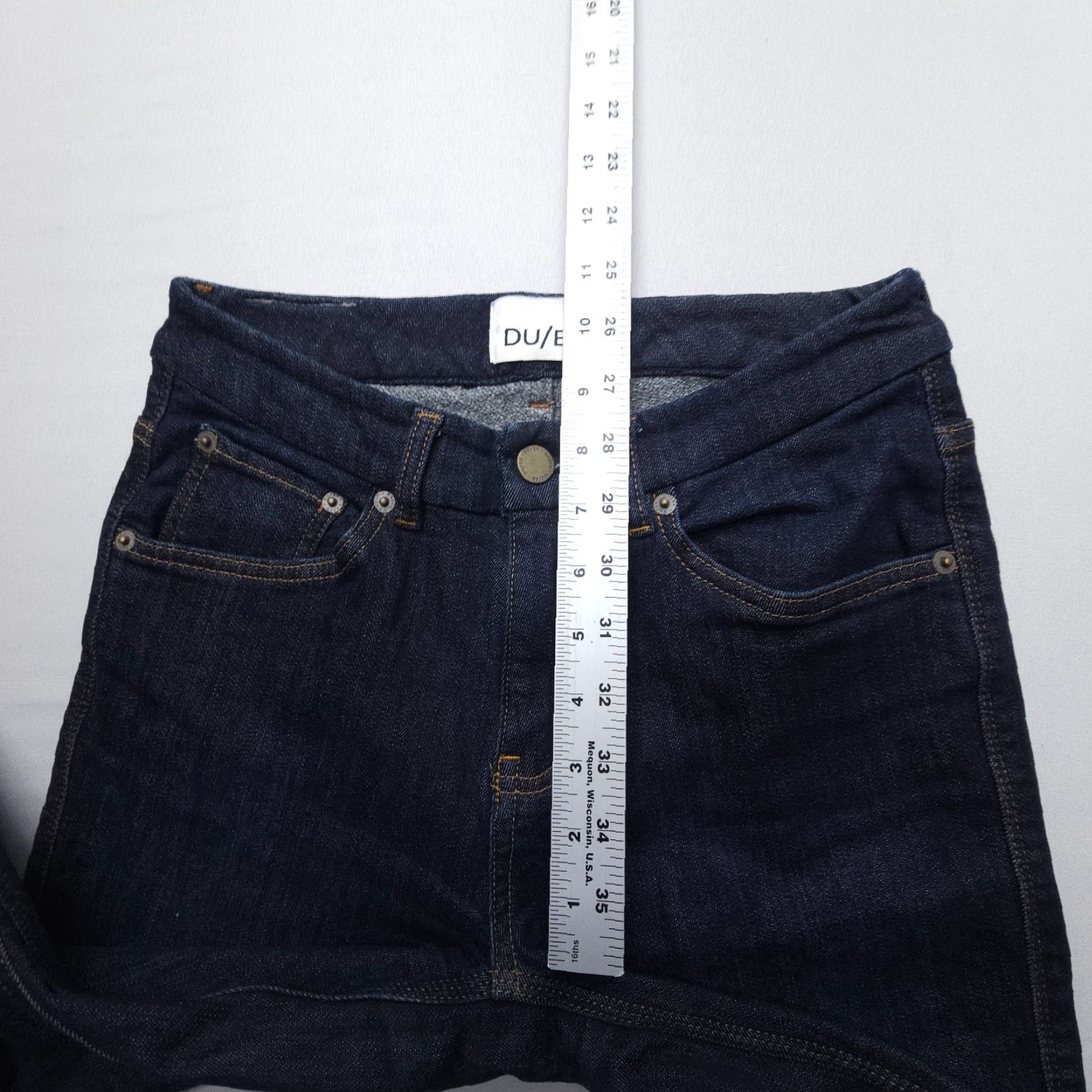 Vintage DU/ER Stay Dry Skinny Jeans Women Size 25 x 31 Blue Dark Warm Lined Cotton Blend Size 42" / US 20 - 7 Thumbnail