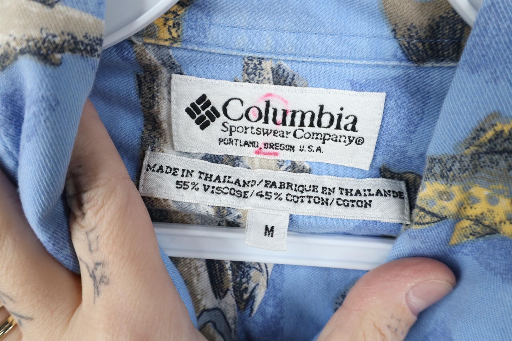 Columbia Vintage 90s Columbia Fish All Over Print Button Down Shirt Size US M / EU 48-50 / 2 - 8 Thumbnail