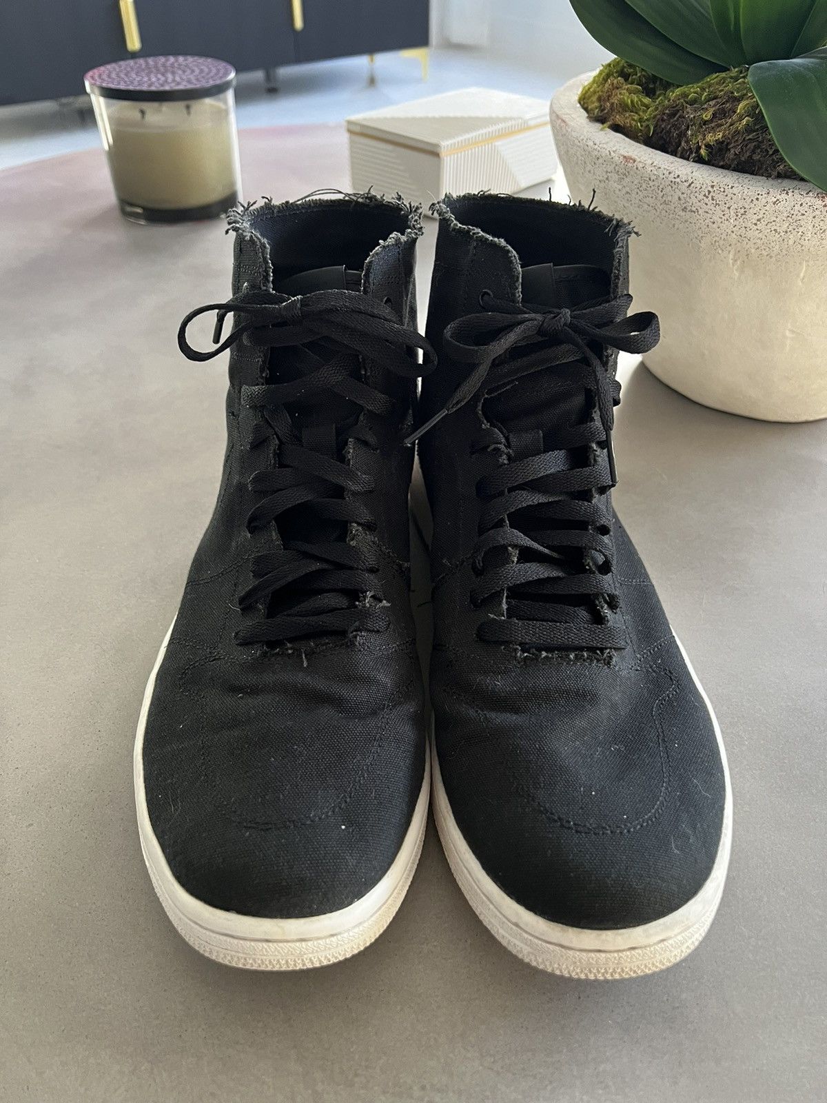 image of Jordan Brand 1 Retro High Deconstructed 2016 Size 14 Shoes in Black, Men's