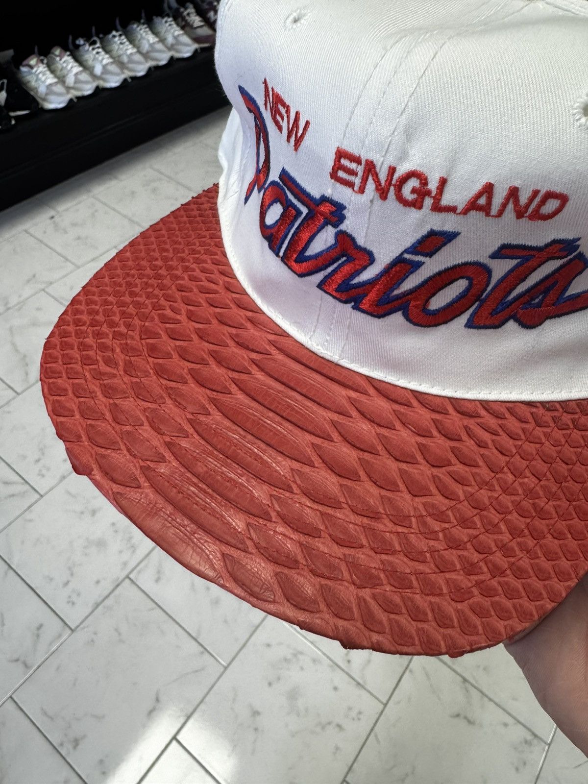 Just Don Snakeskin Patriots Sports Specialties Script Don C Hat Size ONE SIZE - 3 Thumbnail