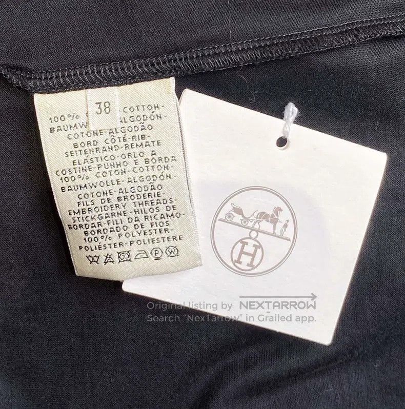 Hermes Hermes Black Short Sleeve with Pocket Embroidery Size XS / US 0-2 / IT 36-38 - 6 Thumbnail