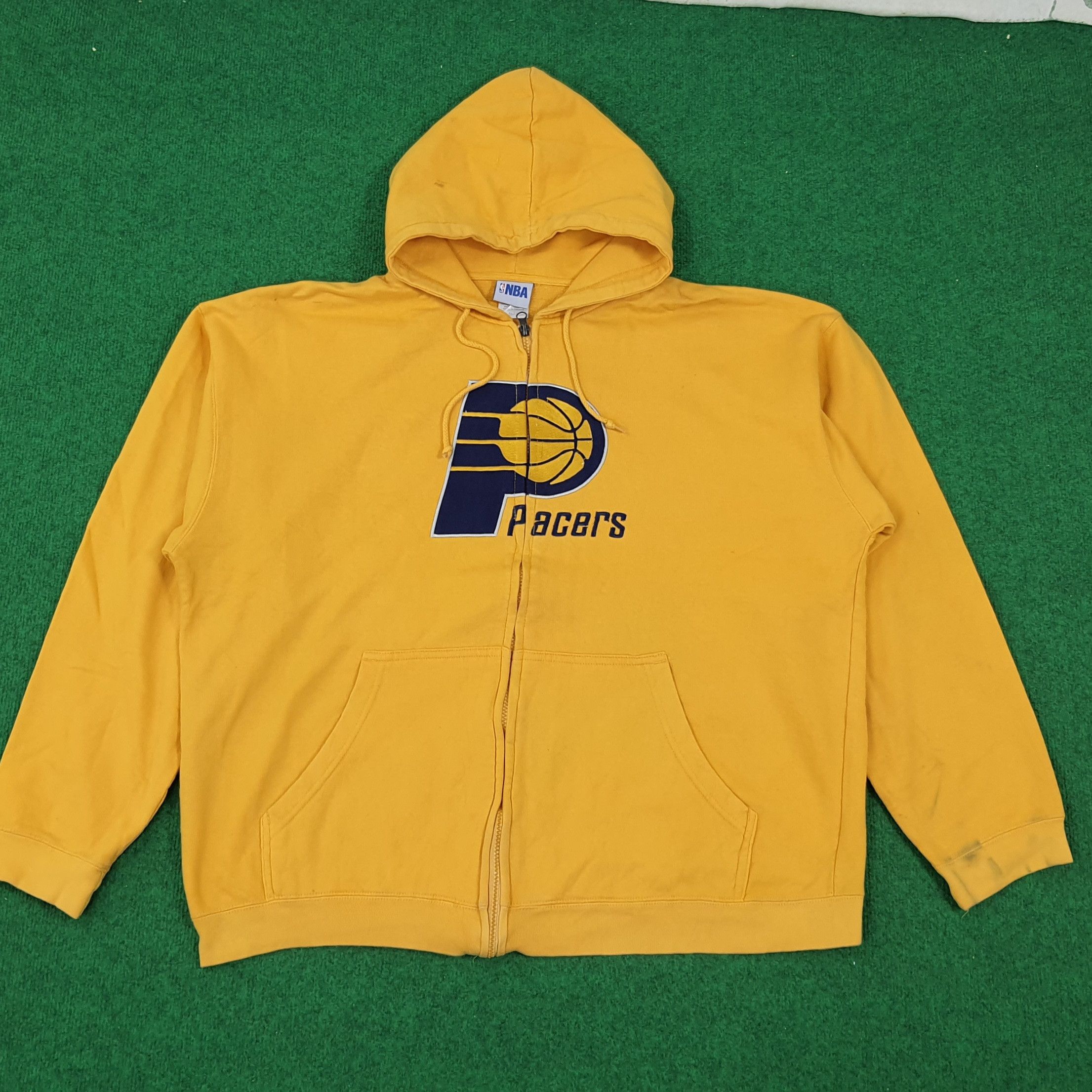 NBA × Vintage Vintage PACERS NBA Basketball Team Zipper Hoodie Size US XL / EU 56 / 4 - 1 Thumbnail