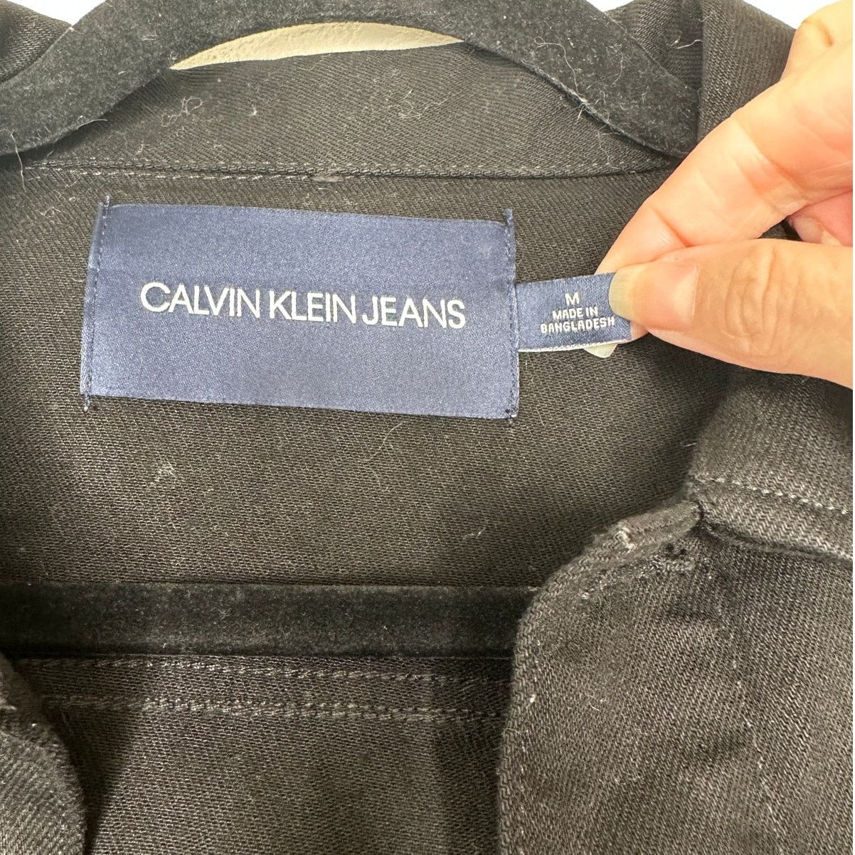 Calvin Klein Calvin Klein Black Denim Silver Button Collared Jean Jacket Size M / US 6-8 / IT 42-44 - 8 Thumbnail