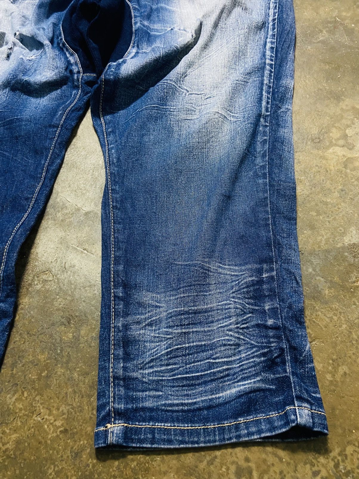 Japanese Brand Glamb Drop Crotch Distressed Denim Jeans Size US 38 / EU 54 - 4 Thumbnail
