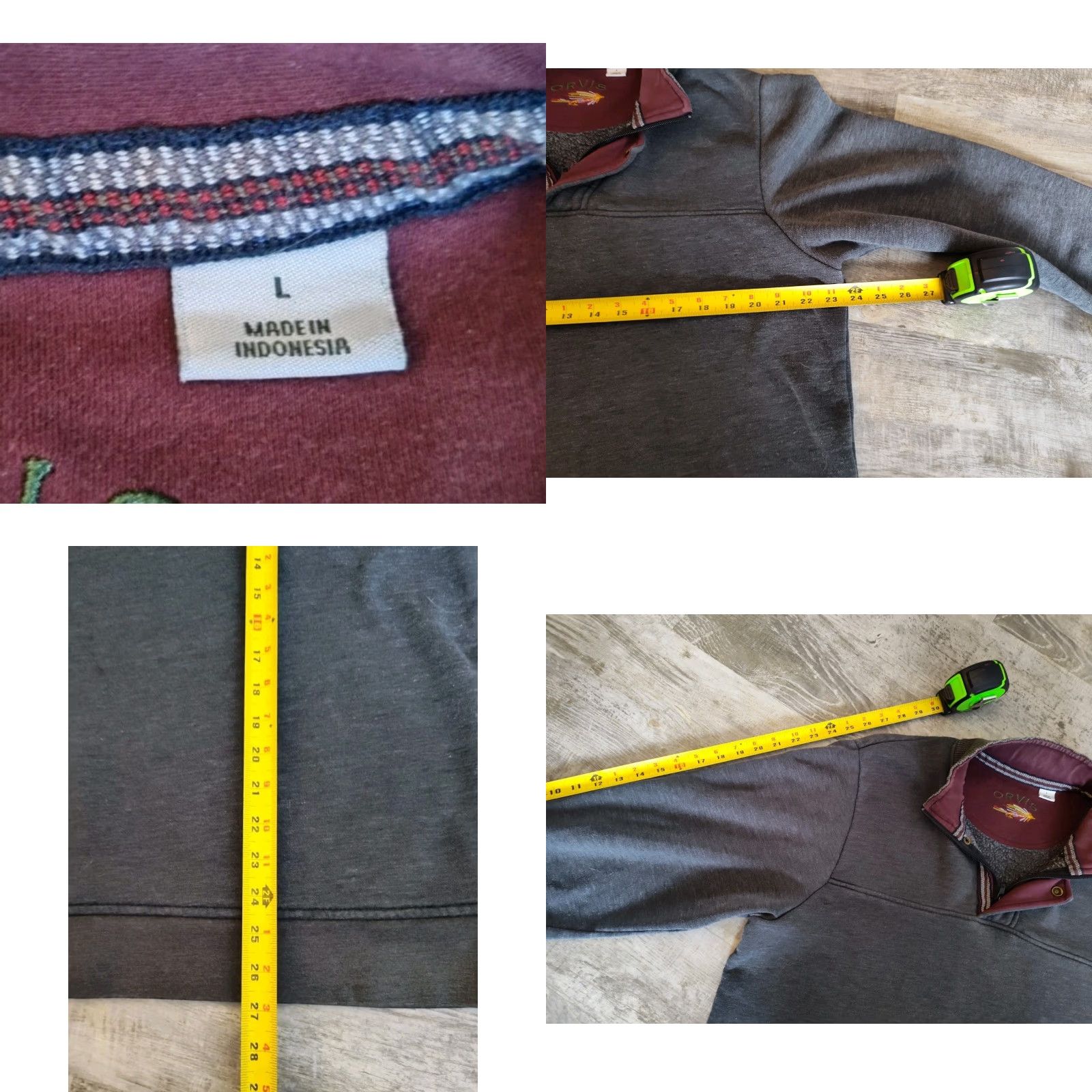 Orvis Orvis Men’s Pullover Sweatshirt Gray 1/4 Zip Snap Button L Fleece Lined Mock Neck Outdoorsmen Mens Size Large Size US L / EU 52-54 / 3 - 8 Thumbnail
