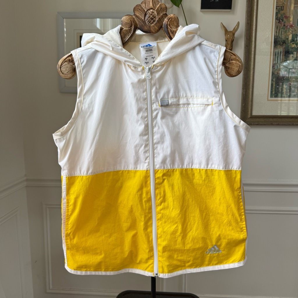 Adidas Vintage Adidas 90s Sleeveless Windbreaker Hooded Vest Yellow Size M / US 6-8 / IT 42-44 - 2 Thumbnail