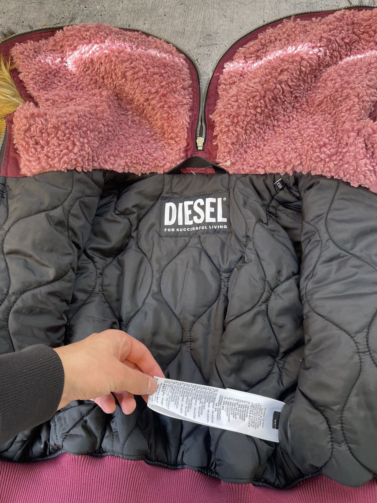 Diesel × Japanese Brand Diesel Rick Owens Style Puffer Bomber Jacket Fur Hood Size US XXS / EU 40 - 11 Thumbnail
