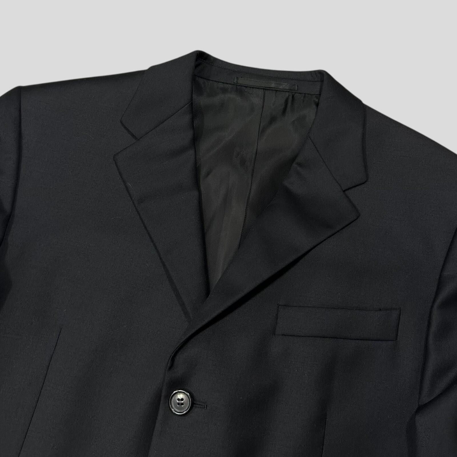 Prada Prada 00’s Virgin Wool Black Suit Blazer + Trousers - M/L Size 50R - 4 Thumbnail