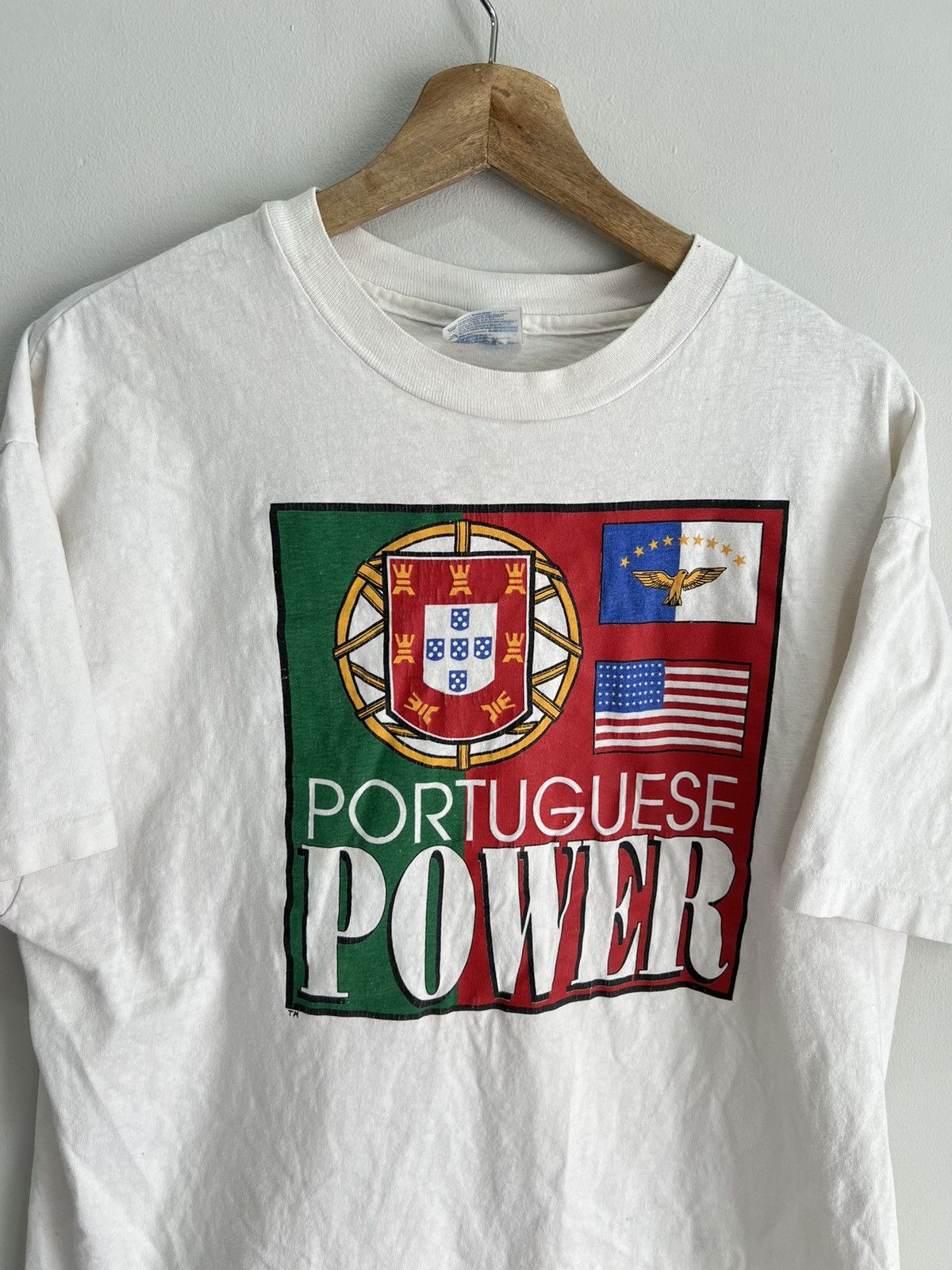 Vintage Vintage Portuguese Power Tee Shirt Proud flag soccer kit Size US XL / EU 56 / 4 - 2 Thumbnail