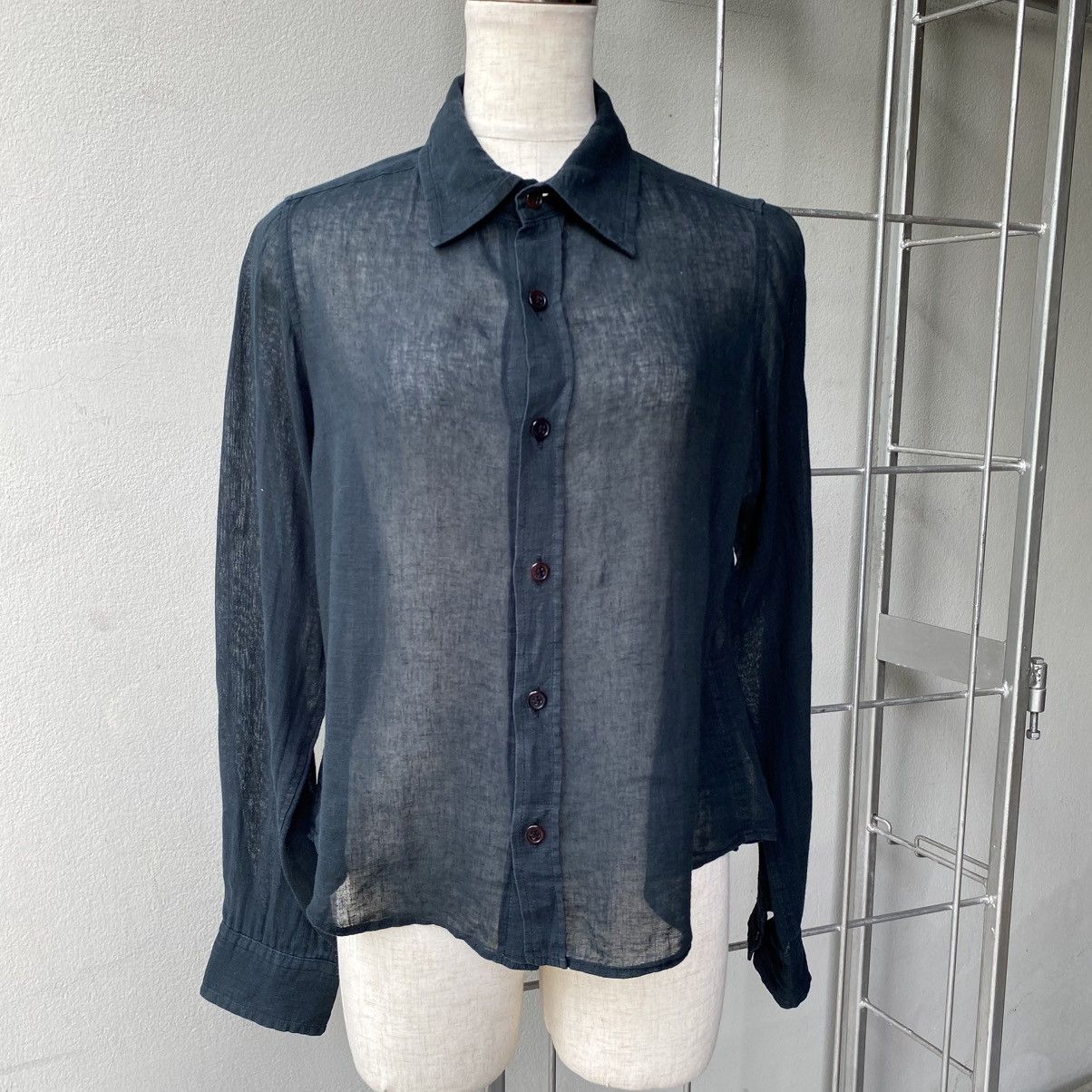 Y's Y’s Yohji Yamamoto Transparent Linen Black Shirt Size XS / US 0-2 / IT 36-38 - 18 Thumbnail