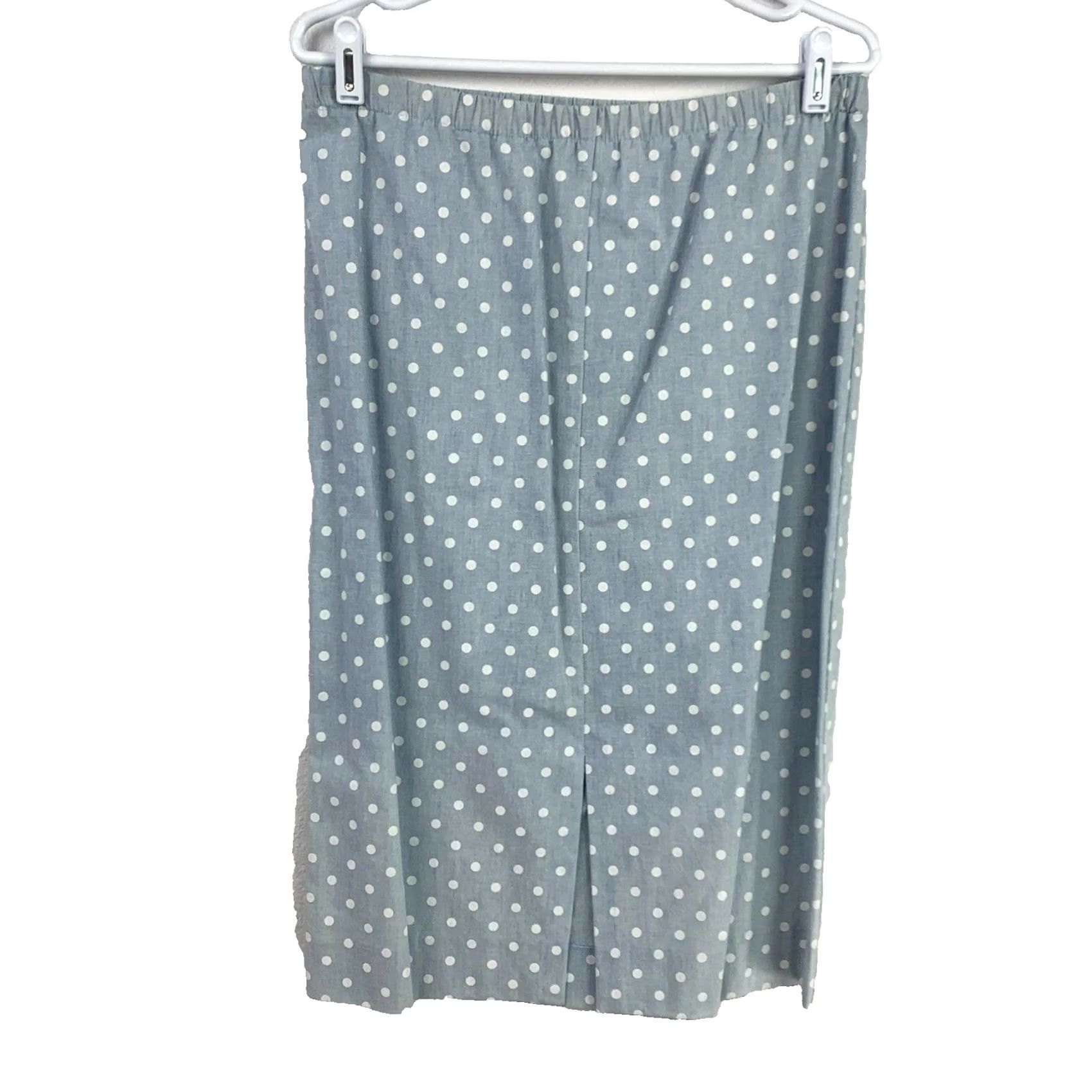 Vintage Vintage Caron Blue Gray White Polka Dot Skirt Shirt Outfit Set Size 10 Size L / US 10 / IT 46 - 7 Thumbnail
