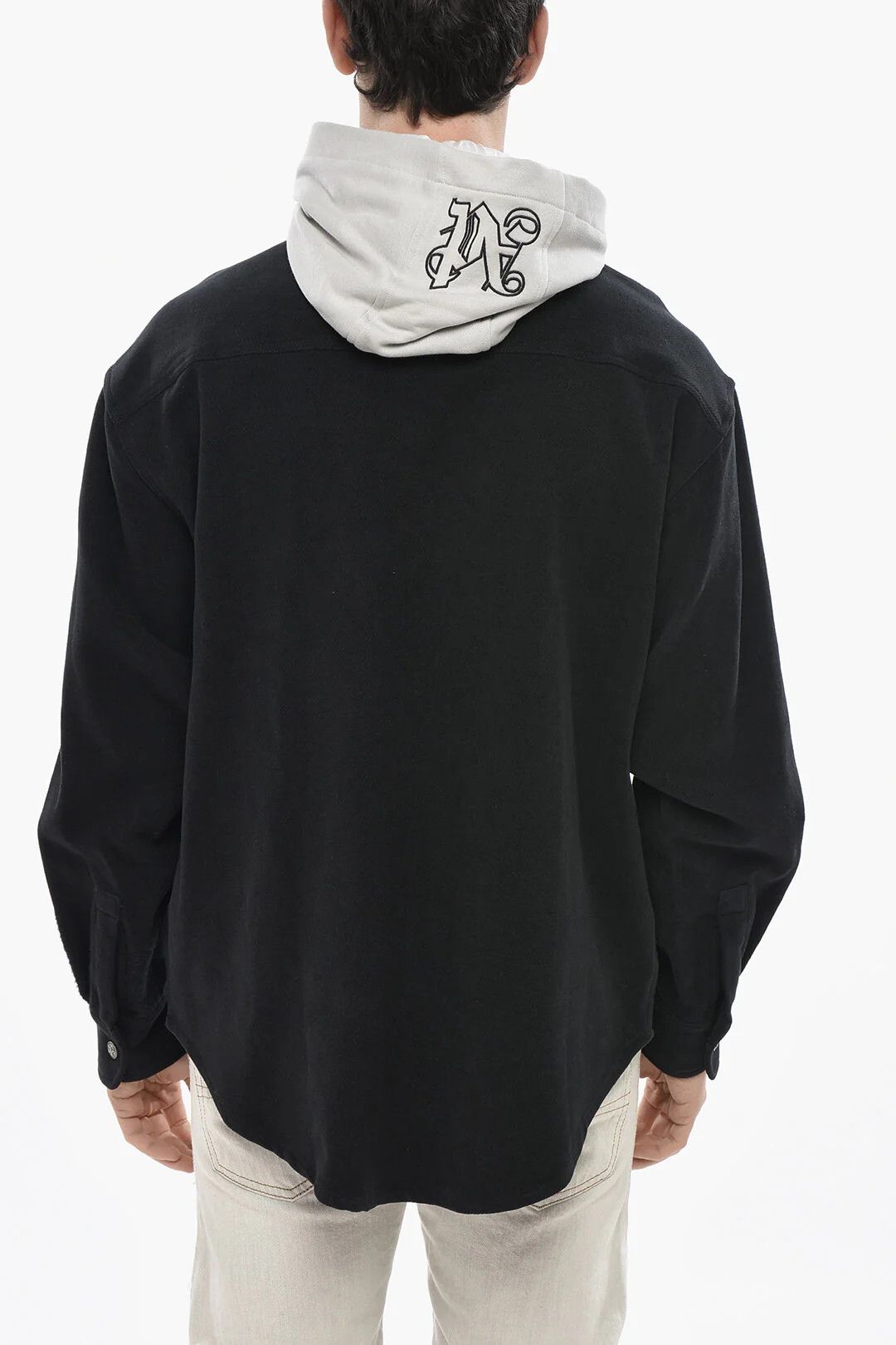 Palm Angels og1mm0326 Cotton Cloth Overshirt in Black Size US M / EU 48-50 / 2 - 2 Thumbnail