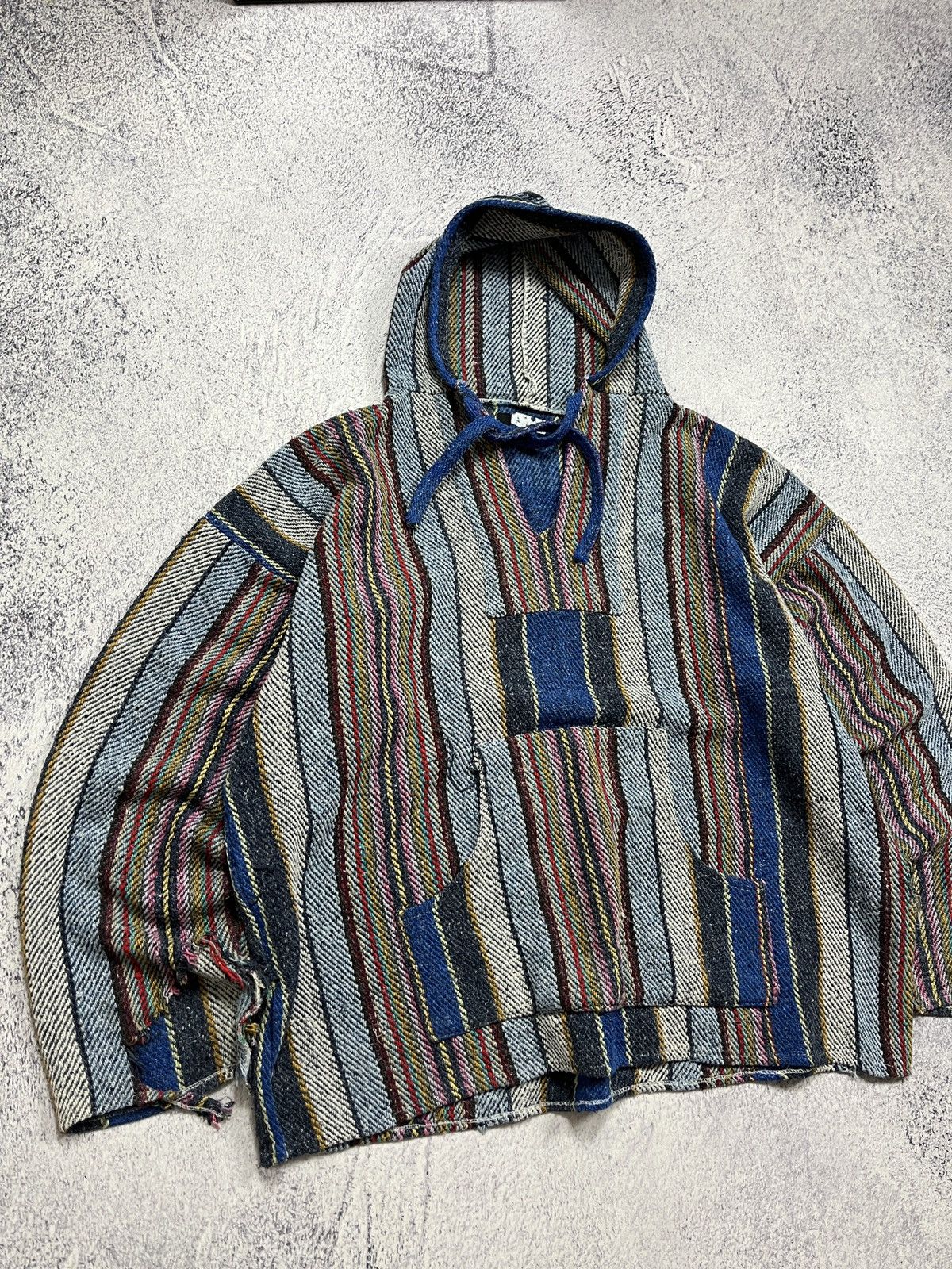 Japanese Brand × Vintage Vintage 90’s Navajo Style Cable Knit Patchwork Hoodie Rare Size US L / EU 52-54 / 3 - 4 Thumbnail