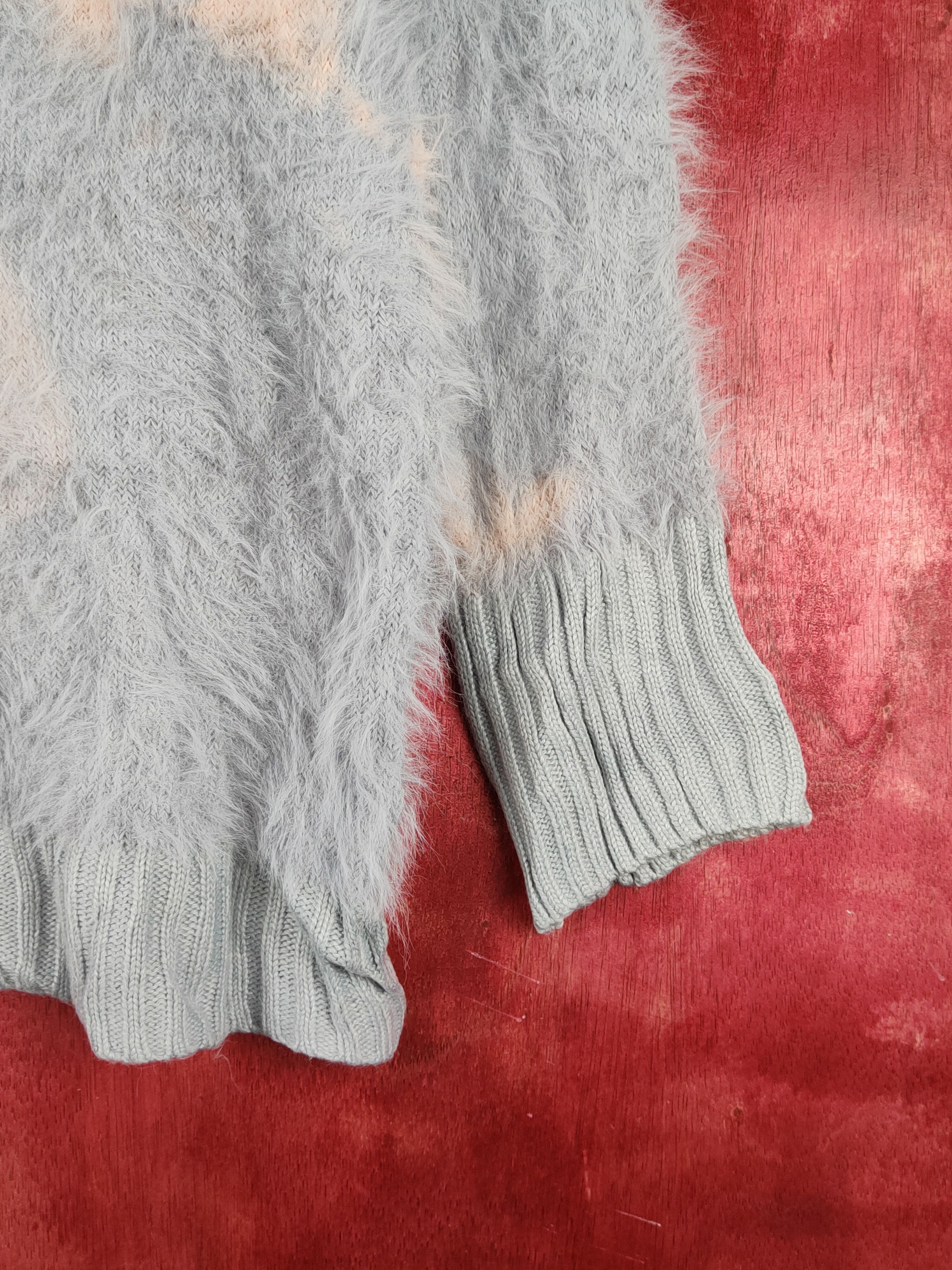 Aran Isles Knitwear × Japanese Brand × Vintage Japan faded Blue Shag Shaggy Fur Mohair Knitwear #S1937 Size L / US 10 / IT 46 - 6 Thumbnail