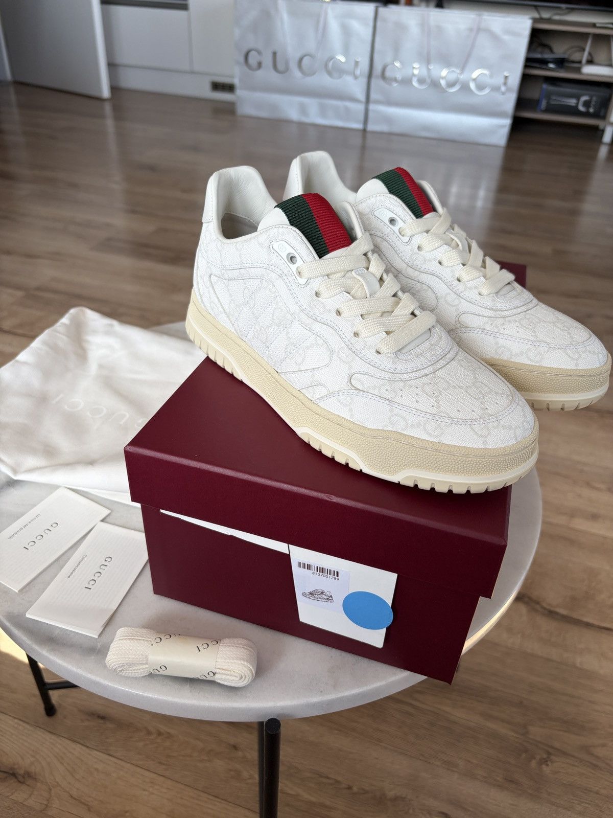 Gucci Gucci Re-Web GG canvas white Size US 7 / IT 37 - 1 Thumbnail