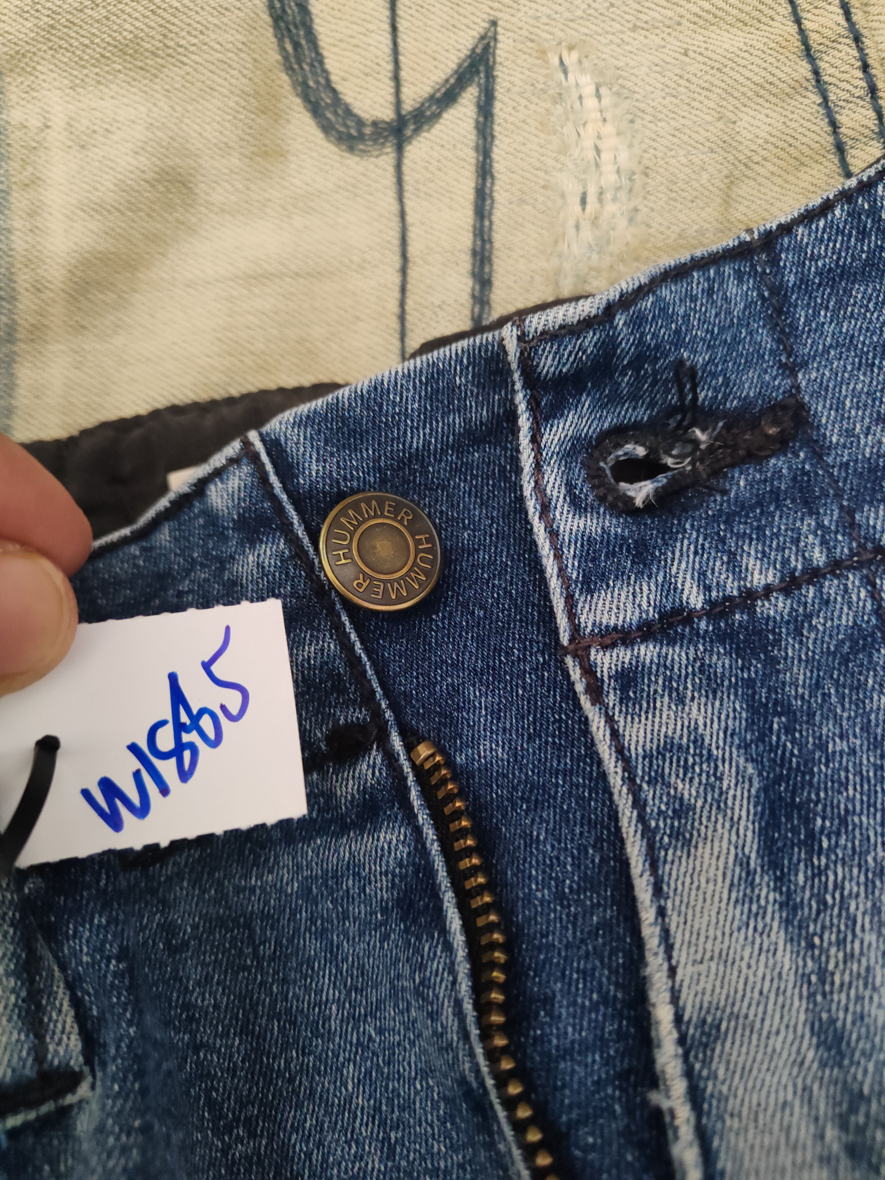 Japanese Brand Hummer tactical Distressed Ripped denim Jeans #W1865 Size US 33 - 18 Thumbnail