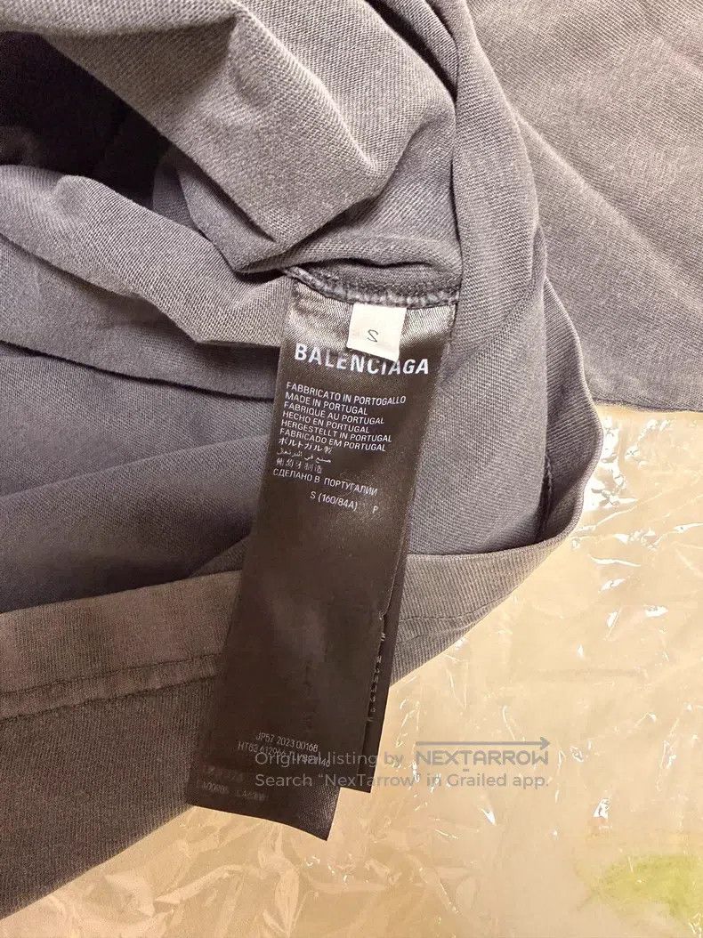 Balenciaga Balenciaga Grey Distressed Short Sleeve T-Shirt Size US S / EU 44-46 / 1 - 5 Thumbnail