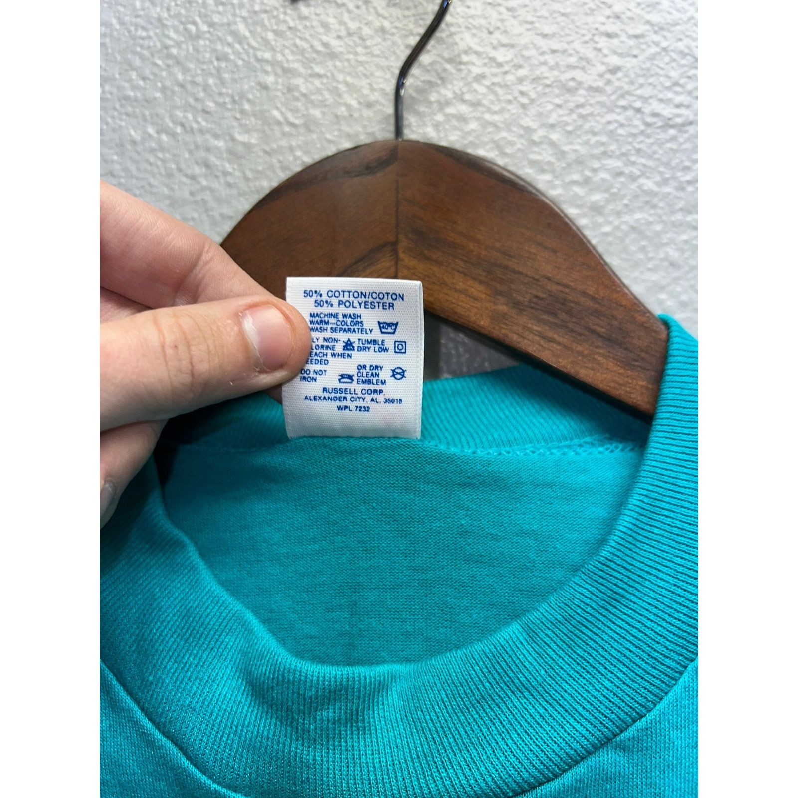 Jerzees 90s Vintage Jerzees Teal Green Blank Shirt 50/50 VTG 1990s M Size US M / EU 48-50 / 2 - 7 Thumbnail