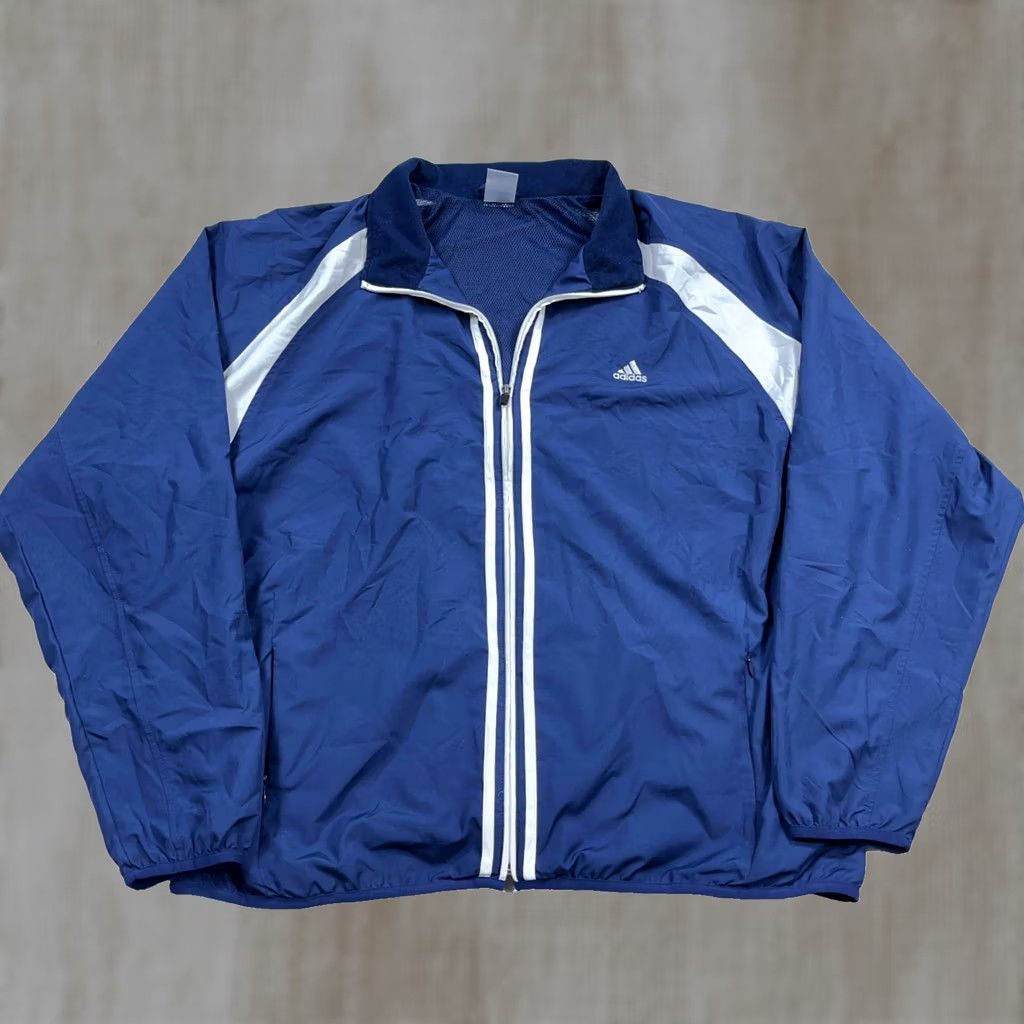 Adidas Adidas Mens Vintage 70s 80s Blue Full Zip Y2K Track Jacket
