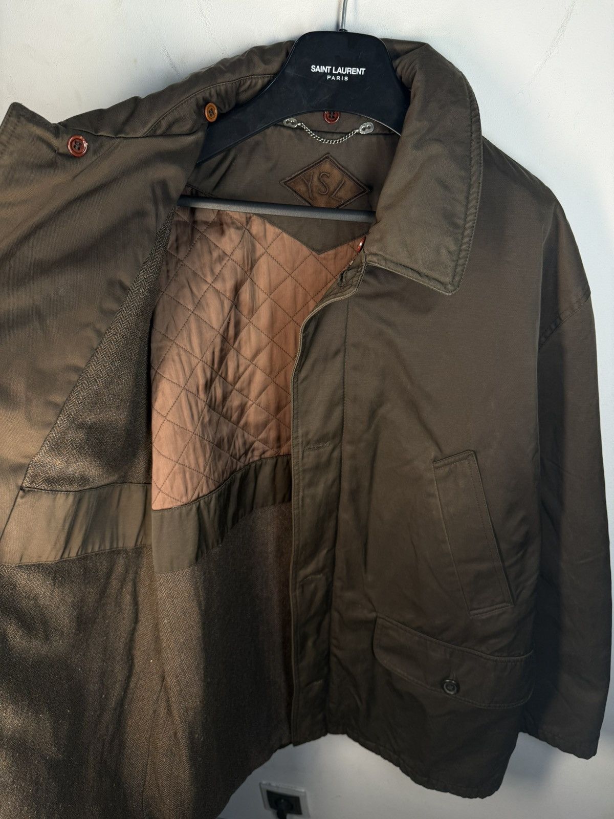 Yves Saint Laurent 90s Warm YSL Jacket Brown Autumn Parka Classic Zip Up Size US XL / EU 56 / 4 - 3 Thumbnail