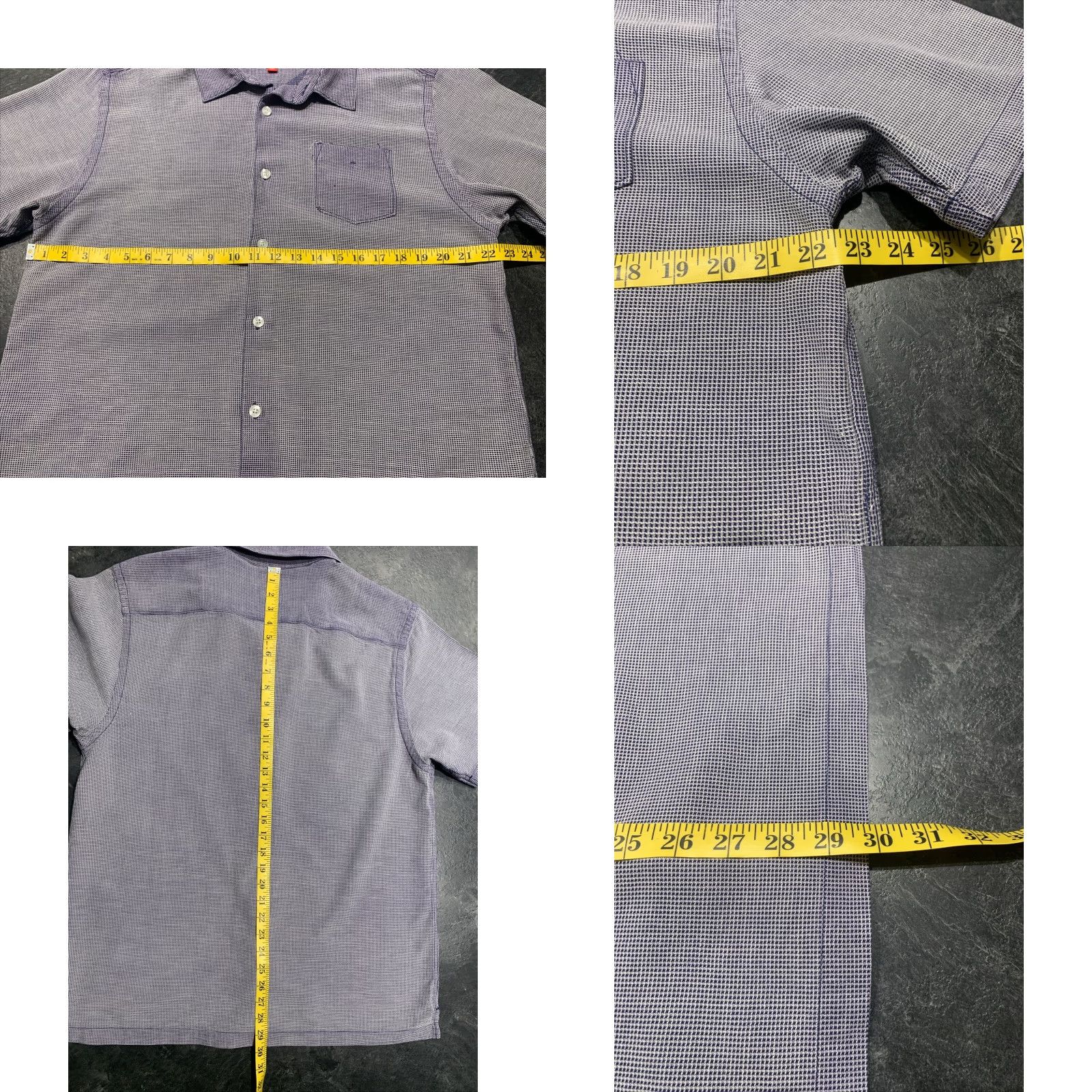 Vintage Toes On The Nose Men's Button-Up Short Sleeve Shirt 2XL Purple Cotton Silk Size US XXL / EU 58 / 5 - 8 Thumbnail