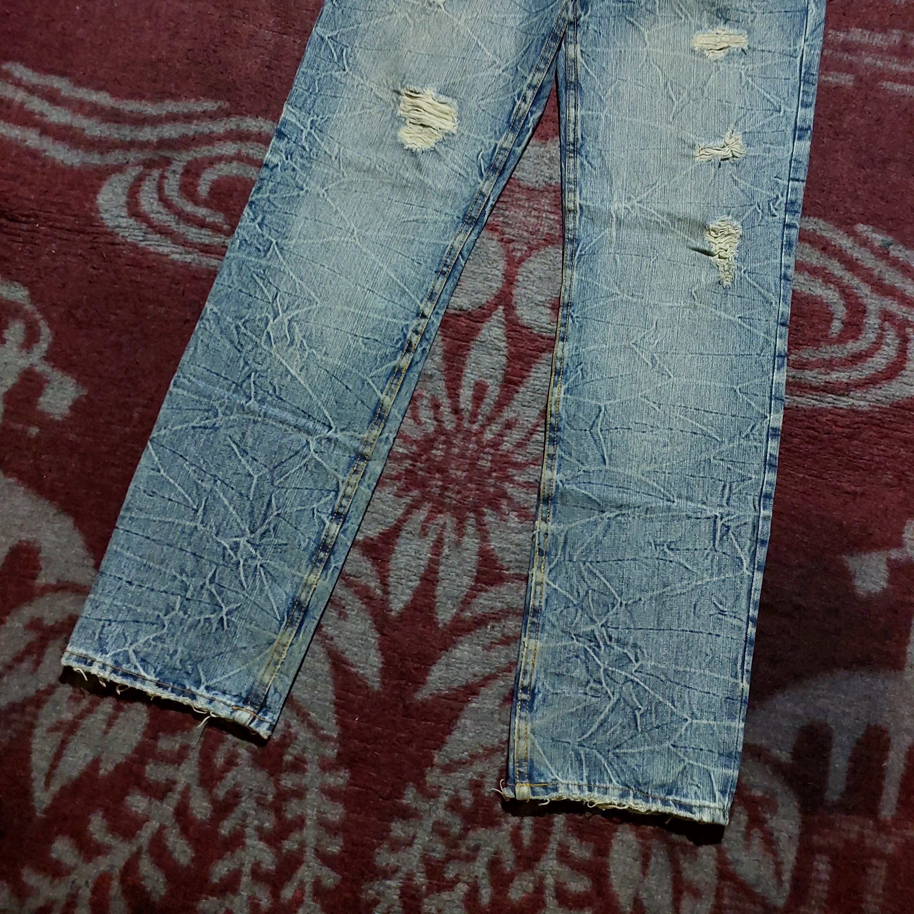 Tornado Mart Edge Rupert feather tendon pattern distressed denim Size US 32 / EU 48 - 6 Thumbnail
