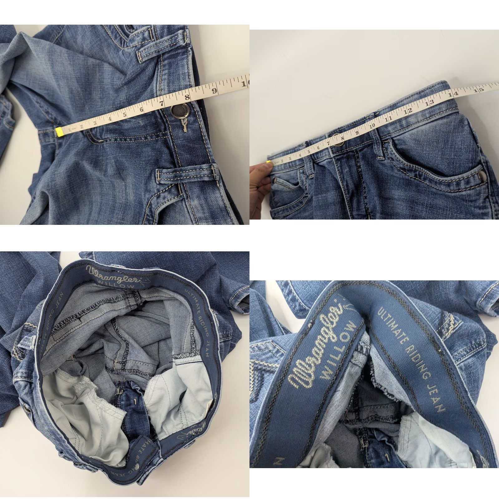 Wrangler Wrangler Willow Jeans Boots Cut Denim Stretch Ultimate Riding Jean Women Size 5 Blue 5-Pocket Design Size 27" / US 4 / IT 40 - 8 Thumbnail