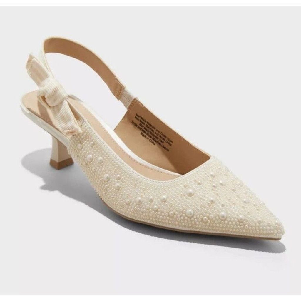 Other A New Day Milan Pearl Slingback Heels - Size 9 Size US 9 / IT 39 - 1 Thumbnail