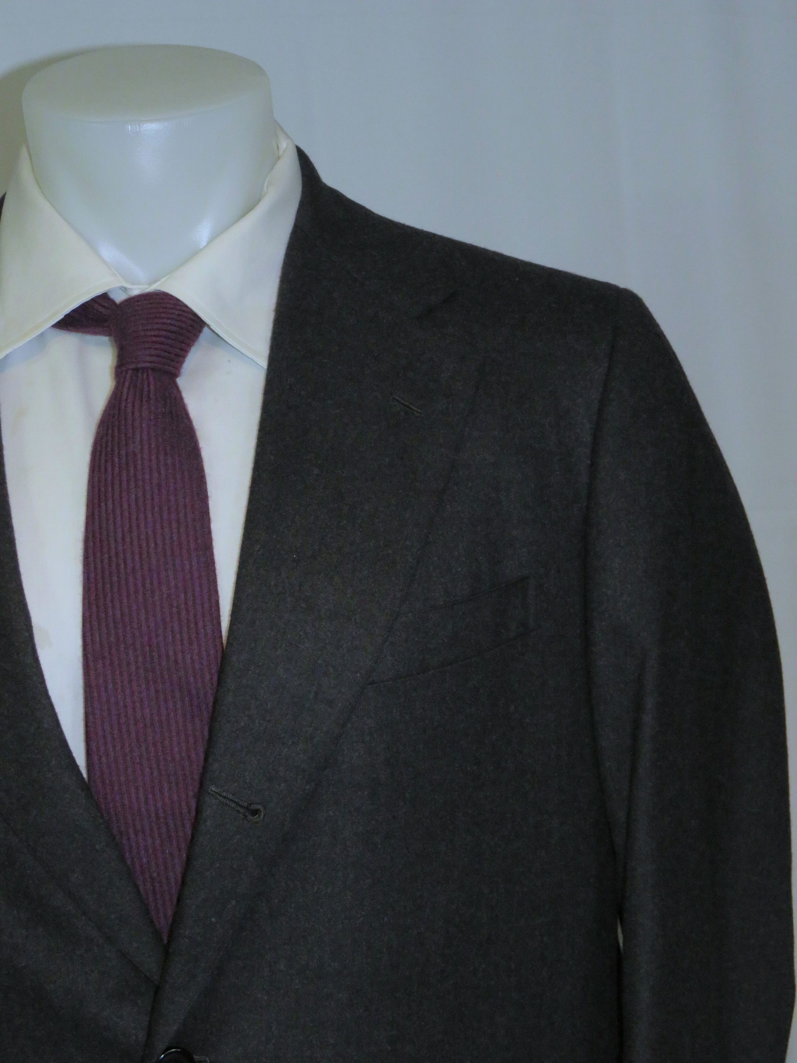 Brooks Brothers Golden Fleece Martin Greenfield Gray Flannel 3/2 Suit 42R Size 42R - 5 Thumbnail