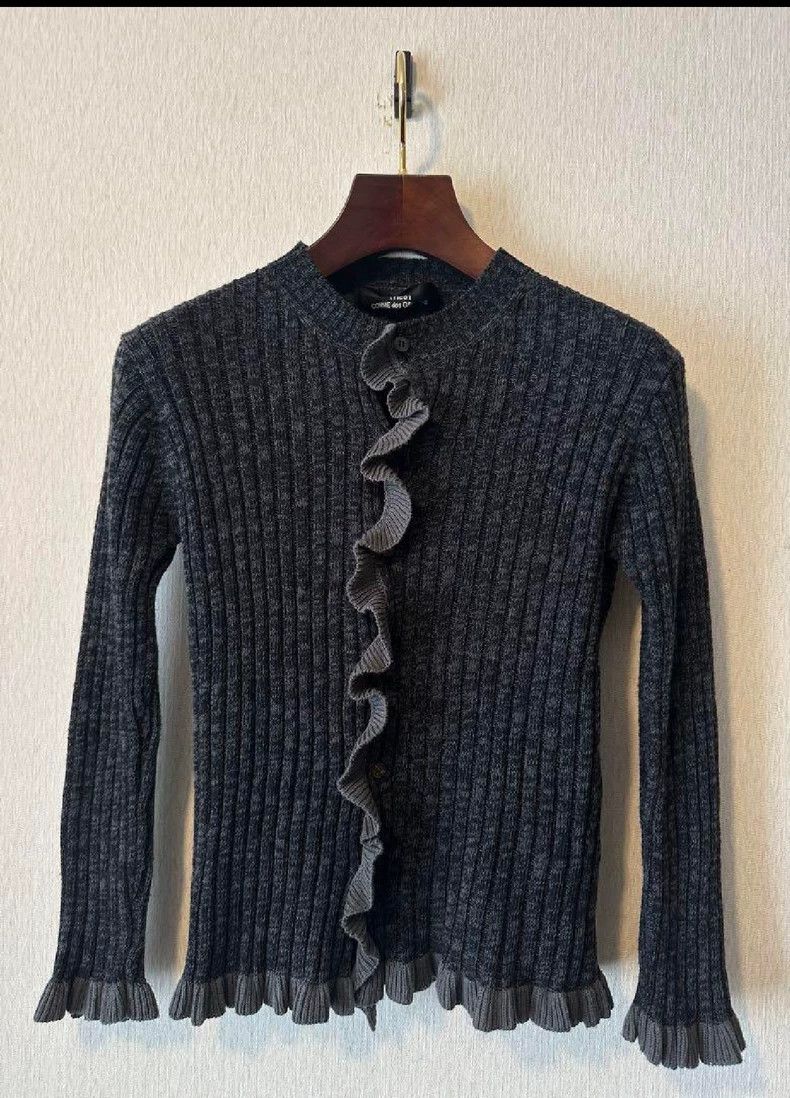 Comme des Garcons Comme des Garçons Frill Cardigan in Gray- DMC Size US M / EU 48-50 / 2 - 1 Thumbnail