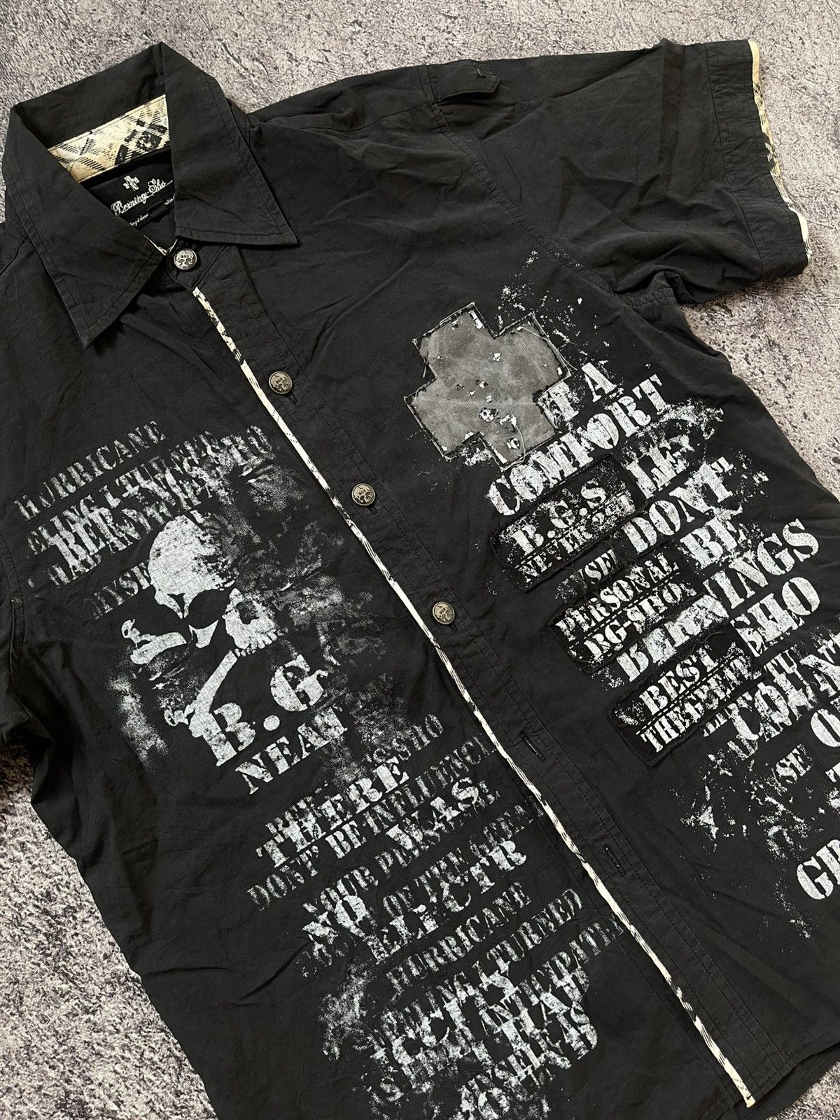 Japanese Brand Y2K Berning Sho Skull ifsixwasnine shirt Size US M / EU 48-50 / 2 - 2 Thumbnail
