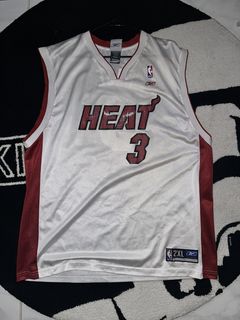 Vintage Reebok DWYANE WADE White MIAMI HEAT #3 Mens NBA Team